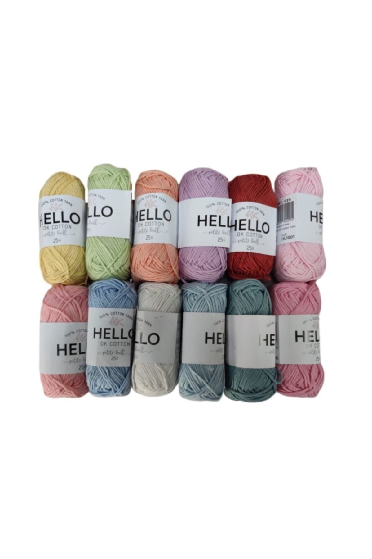 Hello 12 Li 25 gram Punch Ve Amigurumi Iplik Seti Minik Yumaklar Pastel Renkler