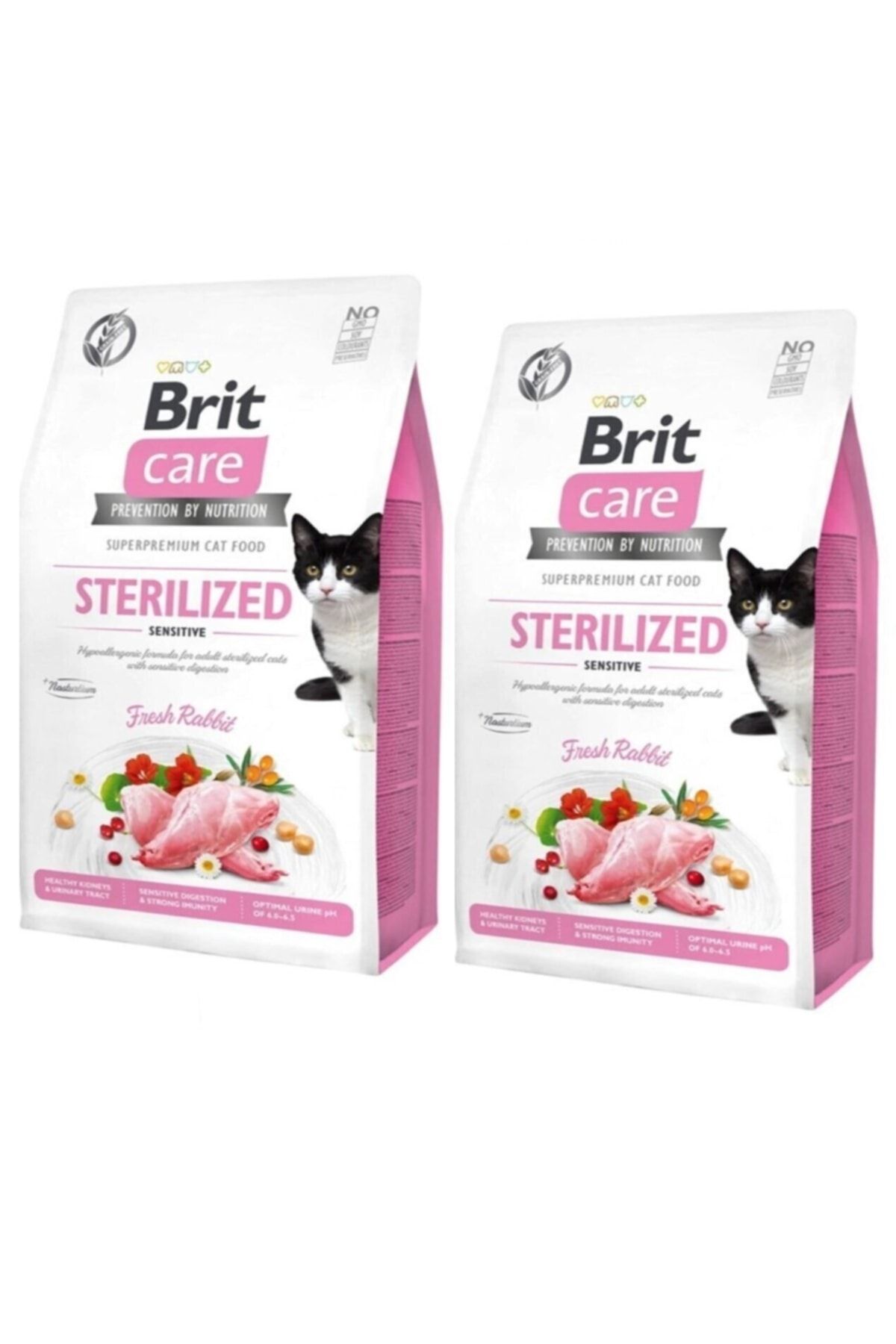 Brit Care Britcare Hipoalerjenik Sterilized Sensitive Tavşanlı Tahılsız Kısırlaştırılmış Kedi Maması 2kgx2=4kg