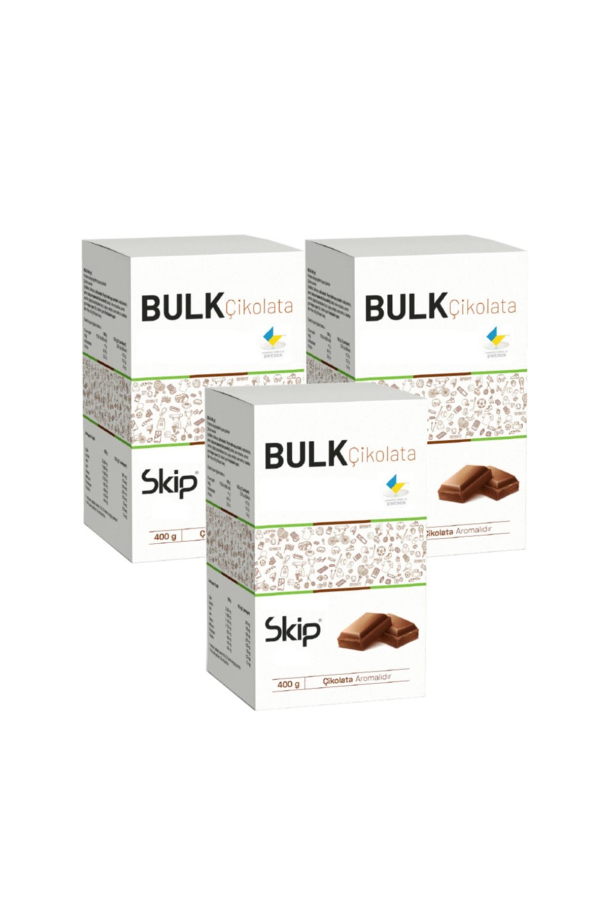 bulk Protein Ve Karbonhidrat Karışımı (3 ADET) Çikolata 400 G (GLUTENSİZ)