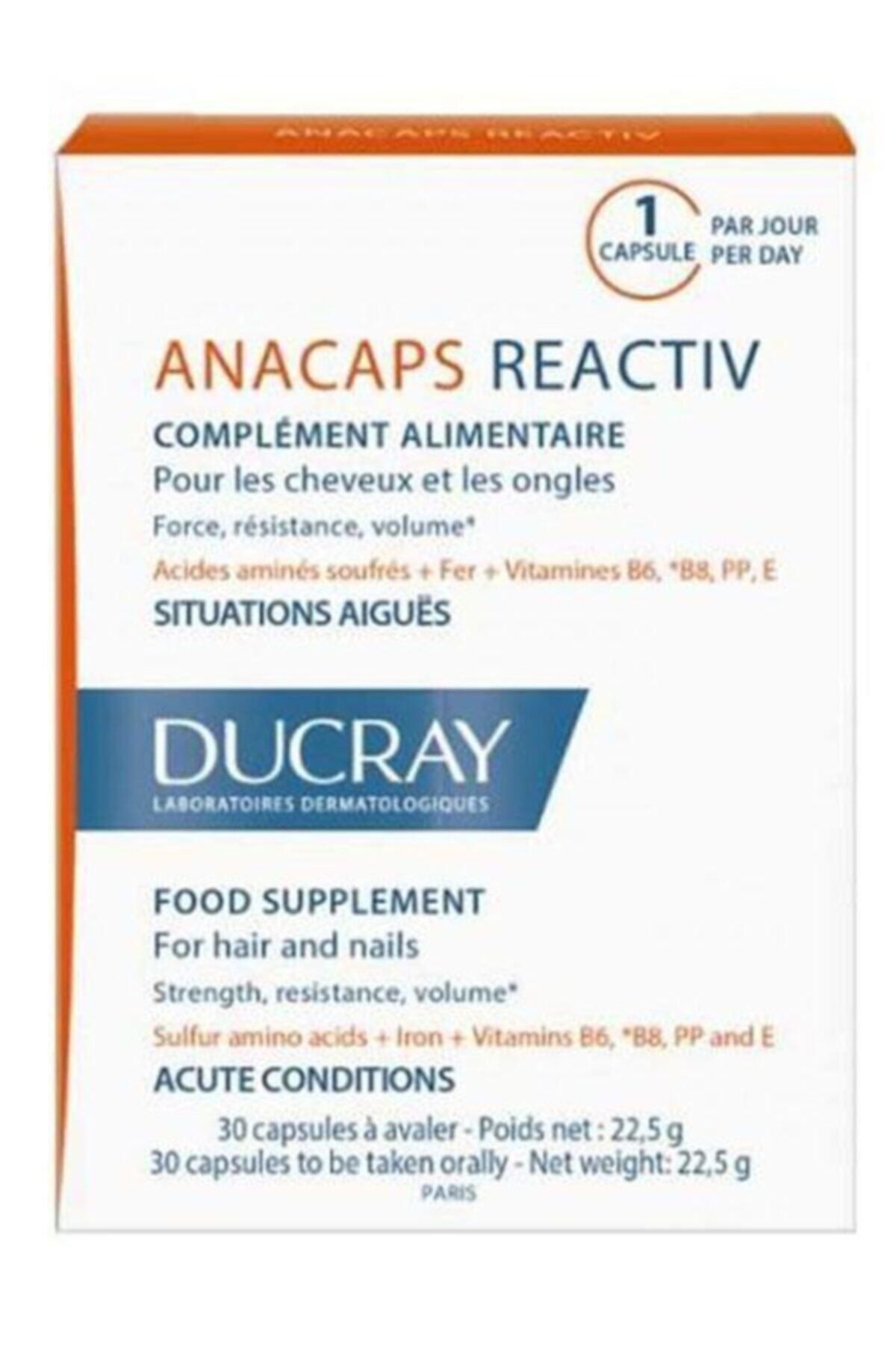 Ducray Anacaps Reactiv 30 Kapsül | Saç Ve Tırnak Koruyucu Takviye Gıda