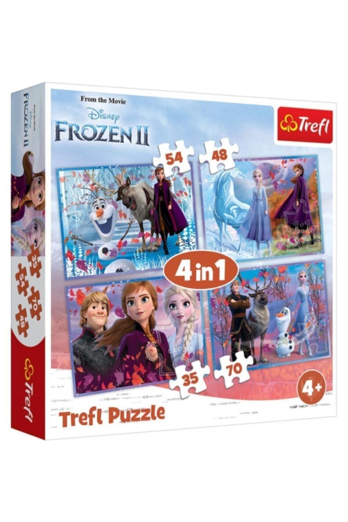 Trefl Puzzle Puzzle 4 In 1 (35+48+54+70 Parça) (28,5 X 20,5 Cm) Journey Into The Unknown Frozen 34323