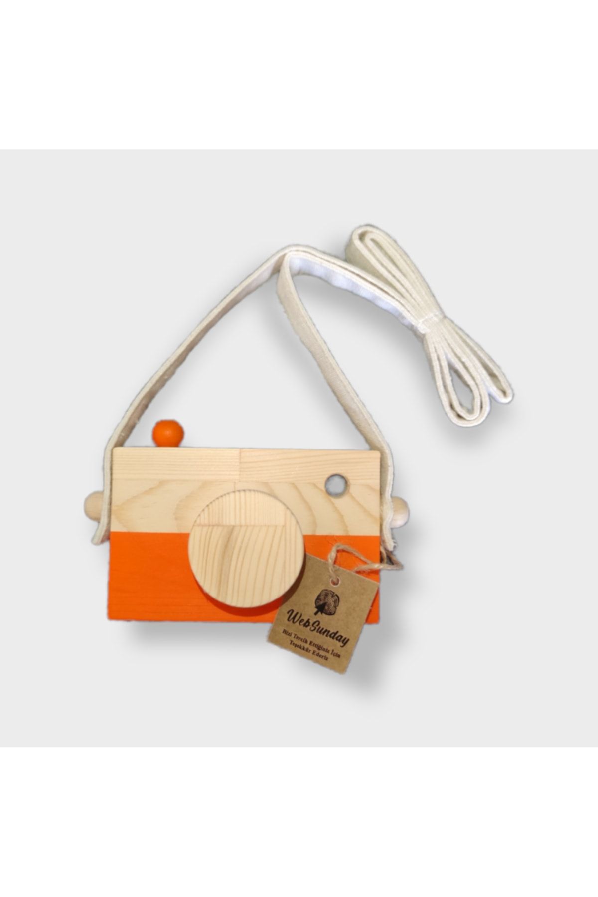 websunday Ahşap Waldorf Fotoğraf Makinesi, Eğitici Bebek Kamera Oyuncağı 2 3 4 5 6 Yaş Erkek Kız-turuncu