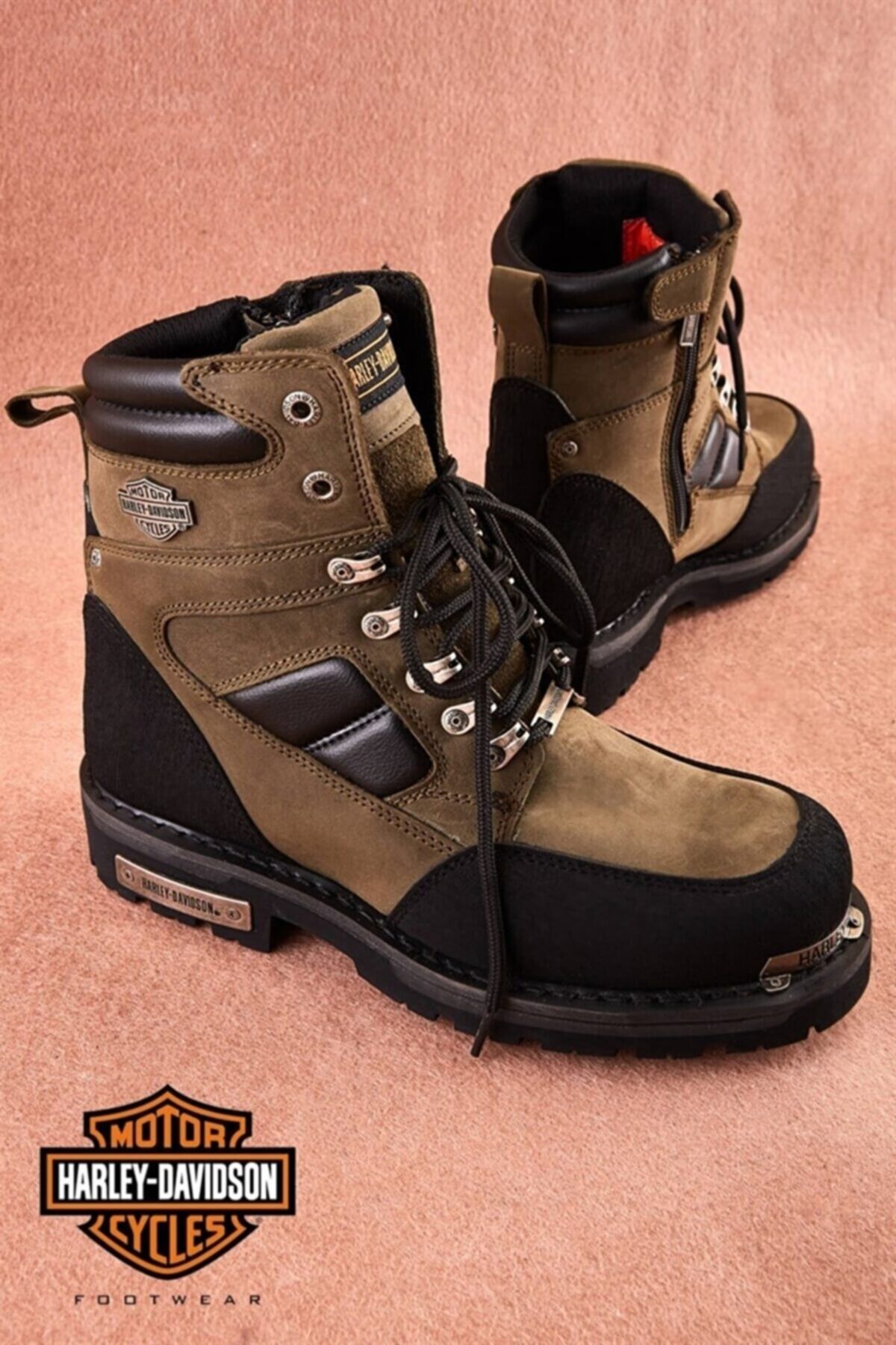 Harley Davidson Millo Olive Deri Erkek Bot