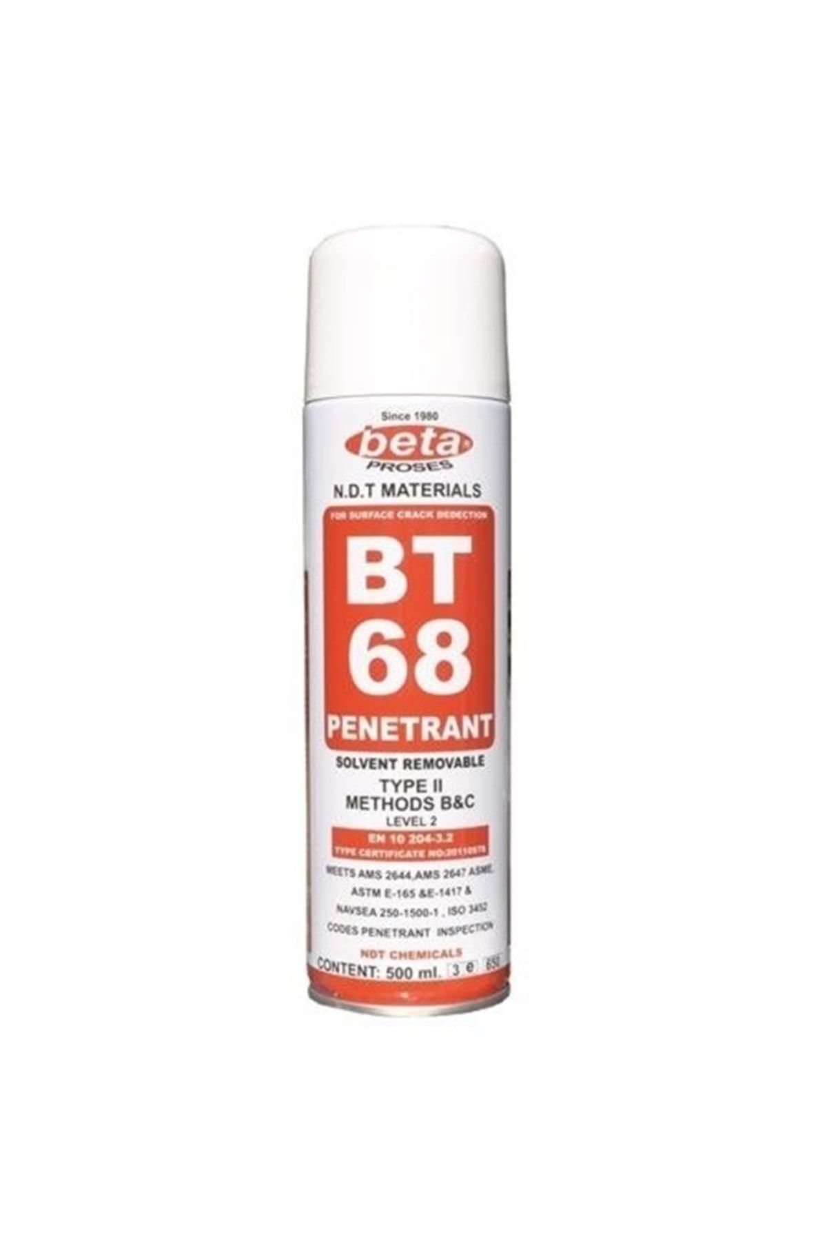 Beta Bt 68 Penetrant Çatlak Spreyi Kırmızı 500 Ml