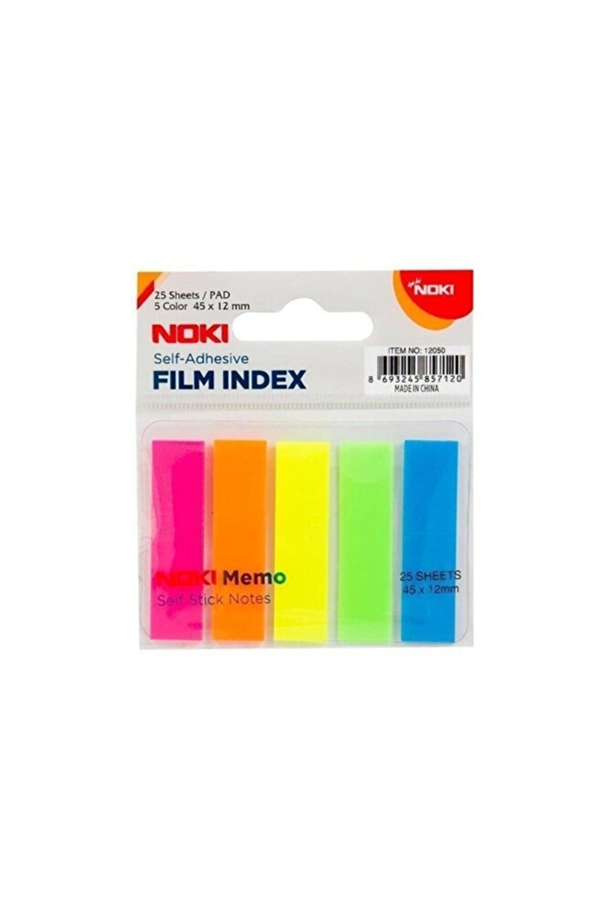 Noki Film Index Memo 5 Renk 12x45mm 25 Yp. 12050 Yapışkan Notluk