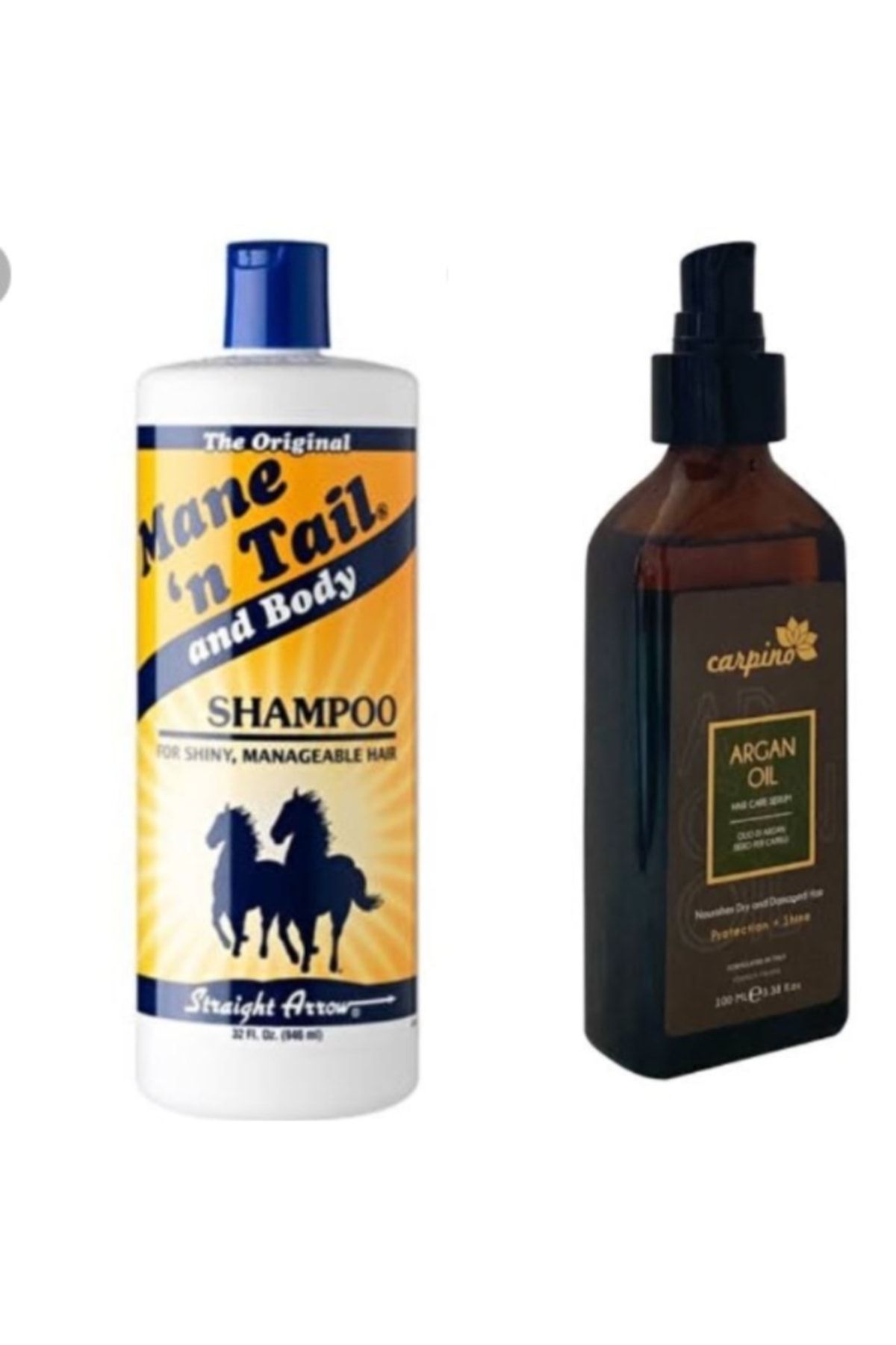 MANE'N TAIL At Kuyruğu Şampuanı 946ml Carpino Argan Oil Hair Care Serum 100ml.