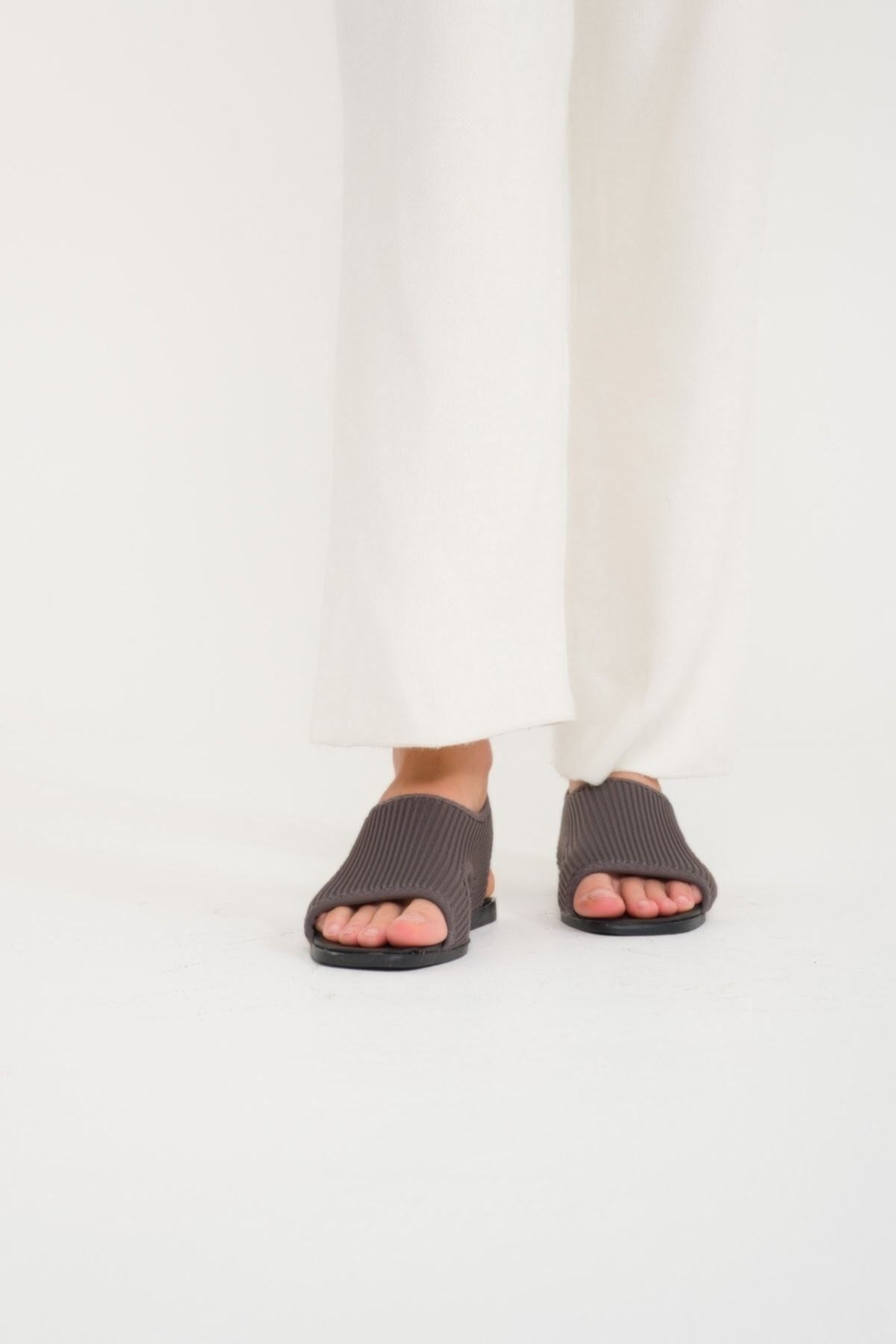 KAŞGAR Streç Kumaş Kadın Füme Yazlık Outdoor Günlük Sandalet