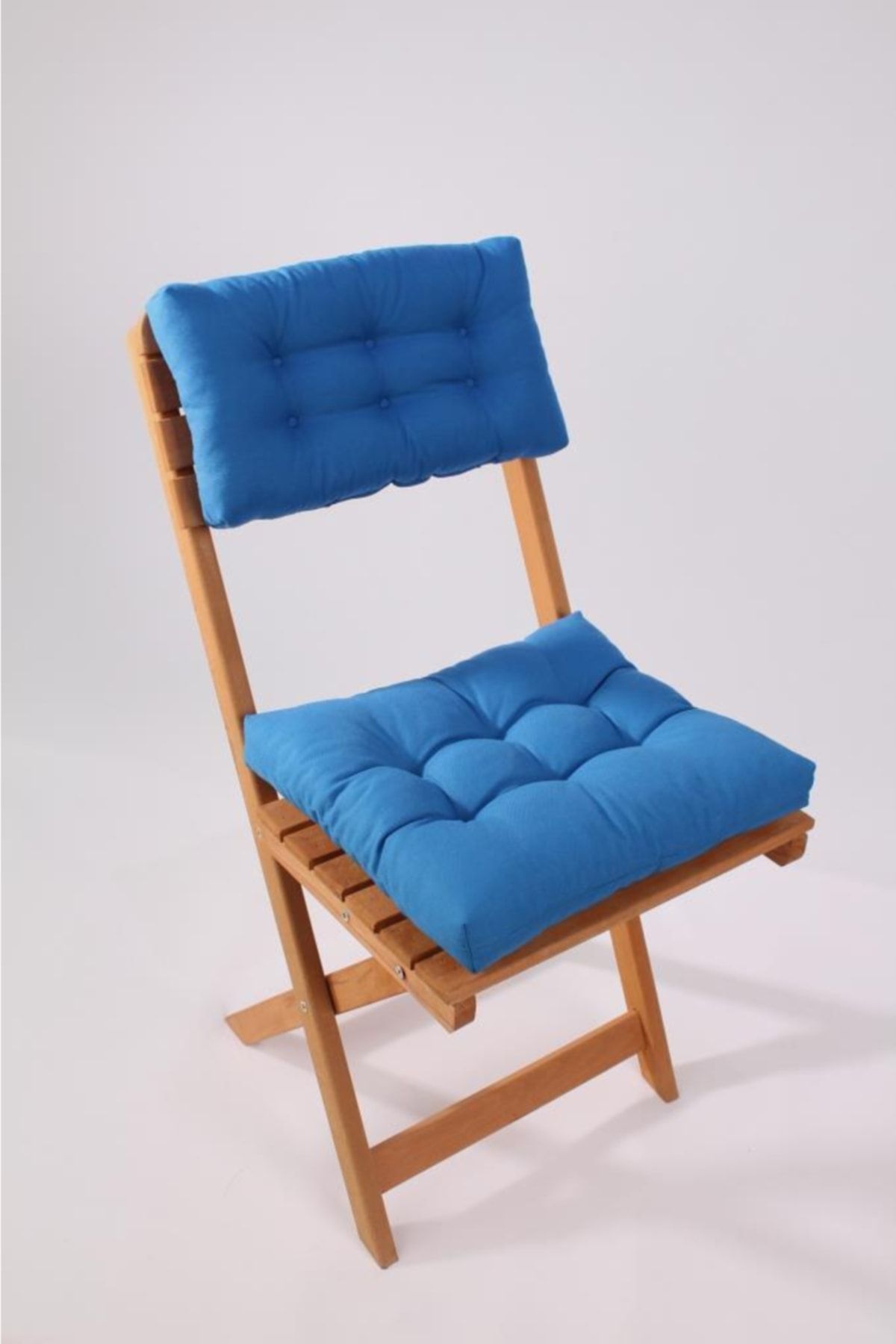 ALTINPAMUK Lüx Bistro Mutfak Bahçe Sandalye Minderi Sırtlıklı Mavi (MİNDER VE SIRT MİNDERİ)