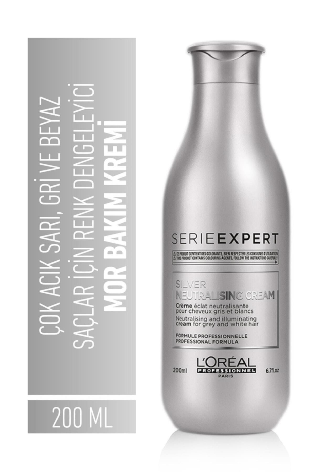 L'oreal Professionnel Serie Expert Silver Çok Açık Sarı, Gri Ve Beyaz Saçlar Için Renk Dengeleyici Mor Bakım Kremi 200 Ml