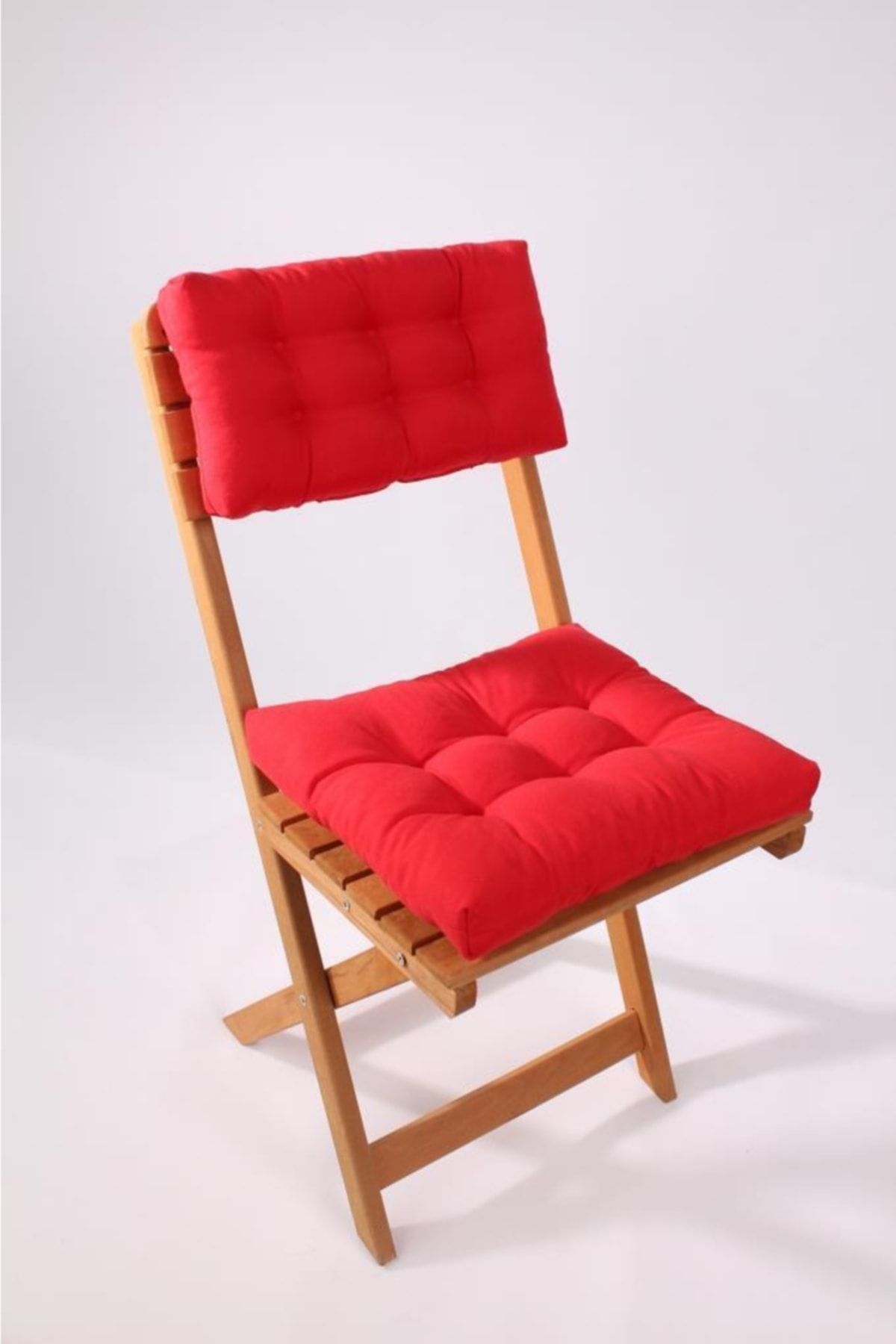 ALTINPAMUK Lüx Bistro Mutfak Bahçe Sandalye Minderi Sırtlıklı Kırmızı (MİNDER VE SIRT MİNDERİ)