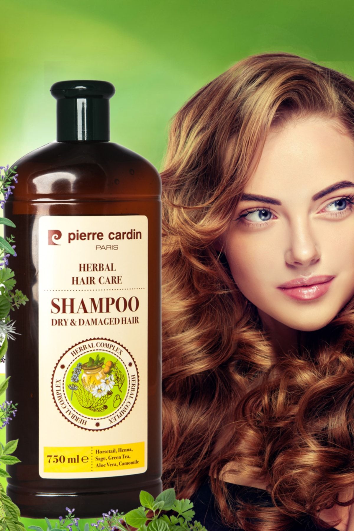 Pierre Cardin Herbal Shampoo For Dry & Damaged Hair 750 ML Bitkisel Şampuan ( Kuru ve Yıpranmış Saçl