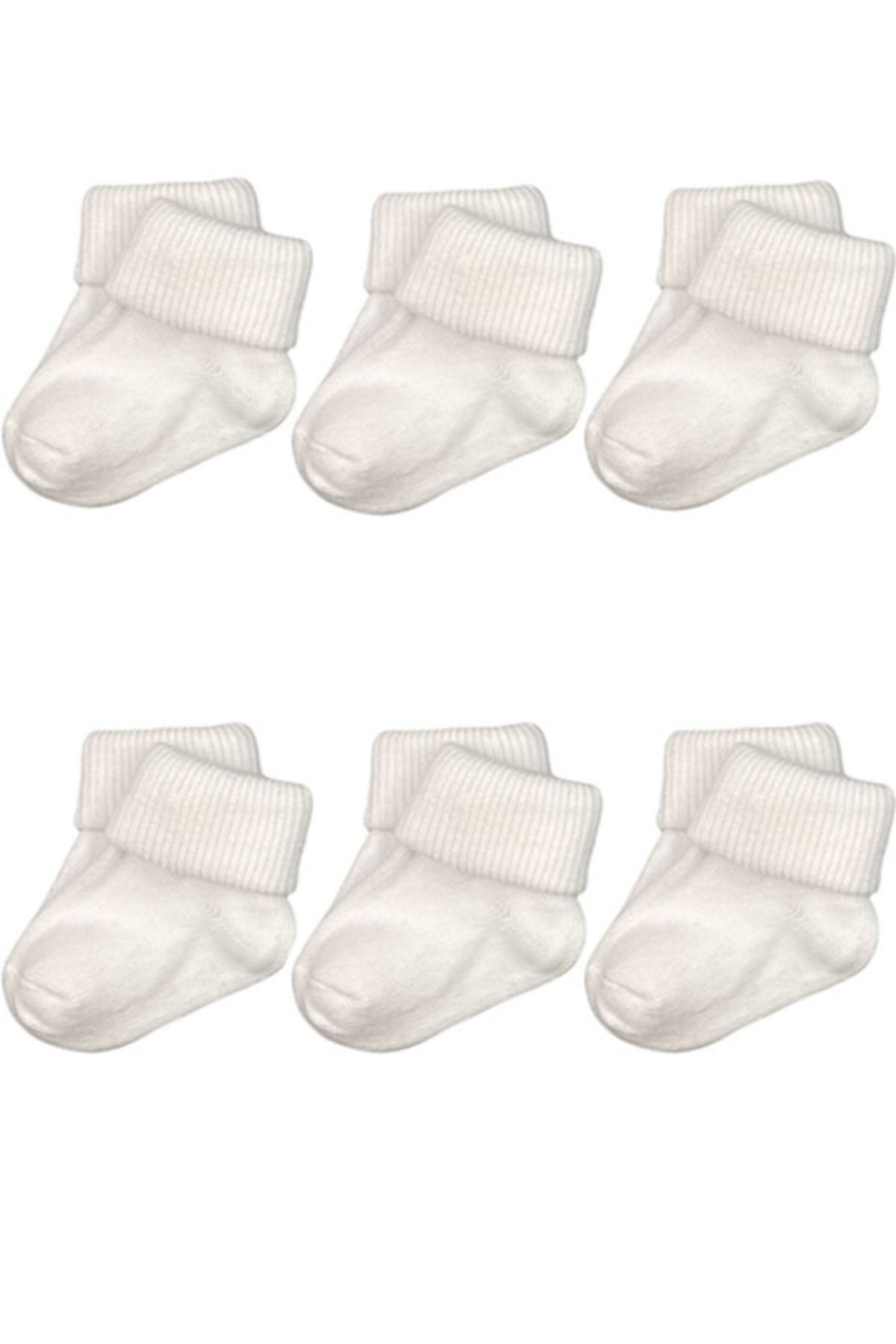OLAY 6'lı Beyaz Yenidoğan Soket Çorap