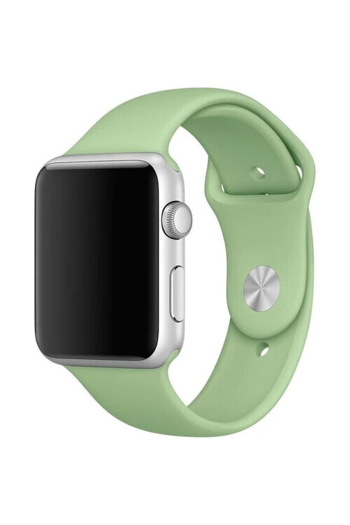 Bilişim Aksesuar Apple Watch 38 - 40-41 Mm Spor Kordon Silikon Kayış Fıstık Yeşil S / M Beden