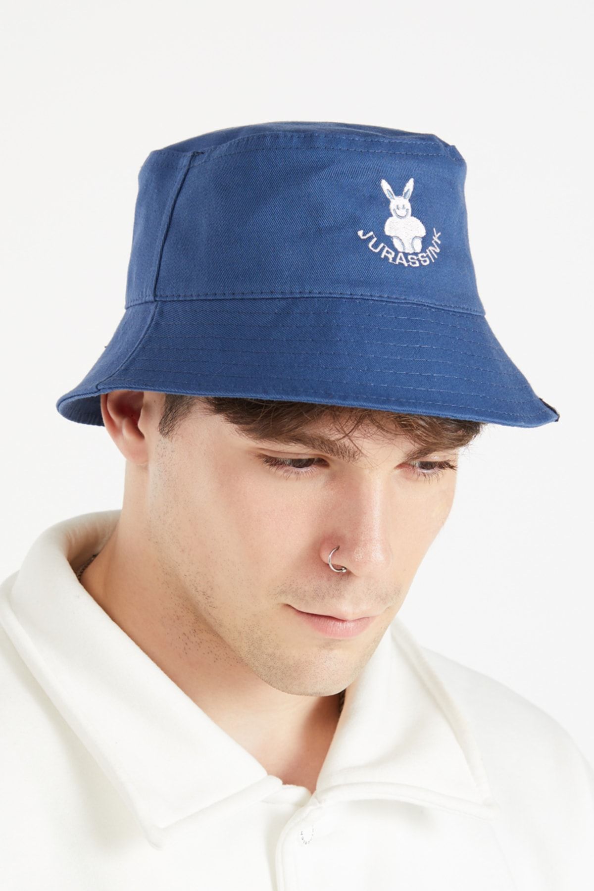 JURASSİNK Erkek Nakış Işlemeli Lacivert Bucket Şapka