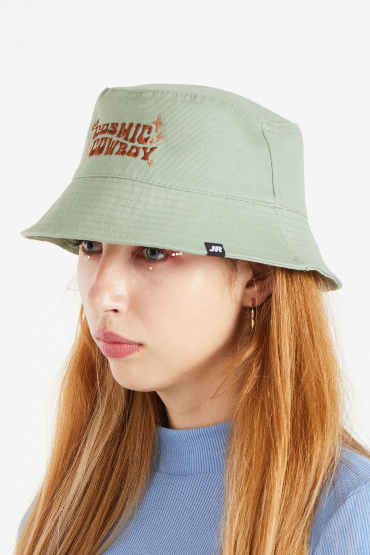 JURASSİNK Kadın Nakış Işlemeli Yeşil Bucket Şapka