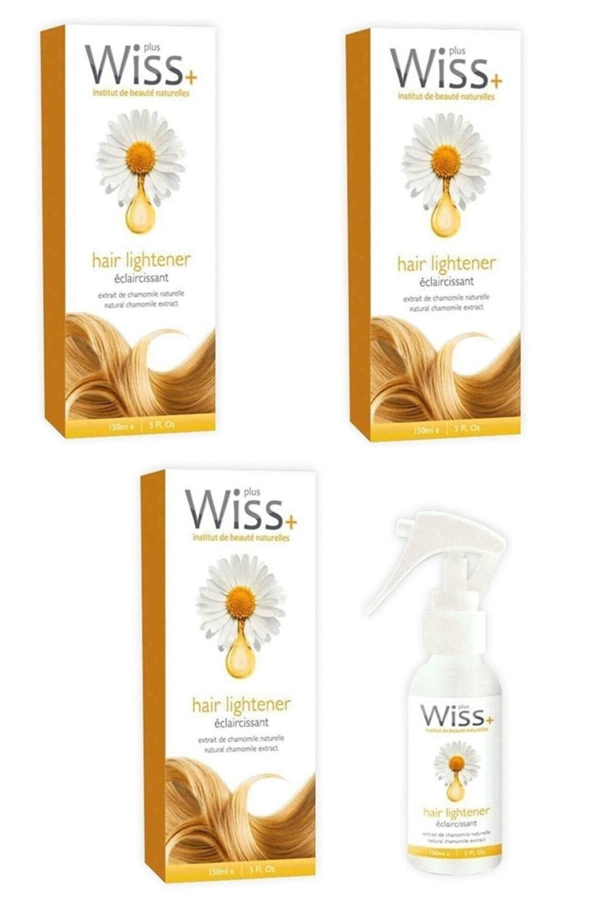 Wiss Plus Papatya Özlü Saç Rengi Açıcı Sprey 150 Ml X 3 Adet-yeni Üretim