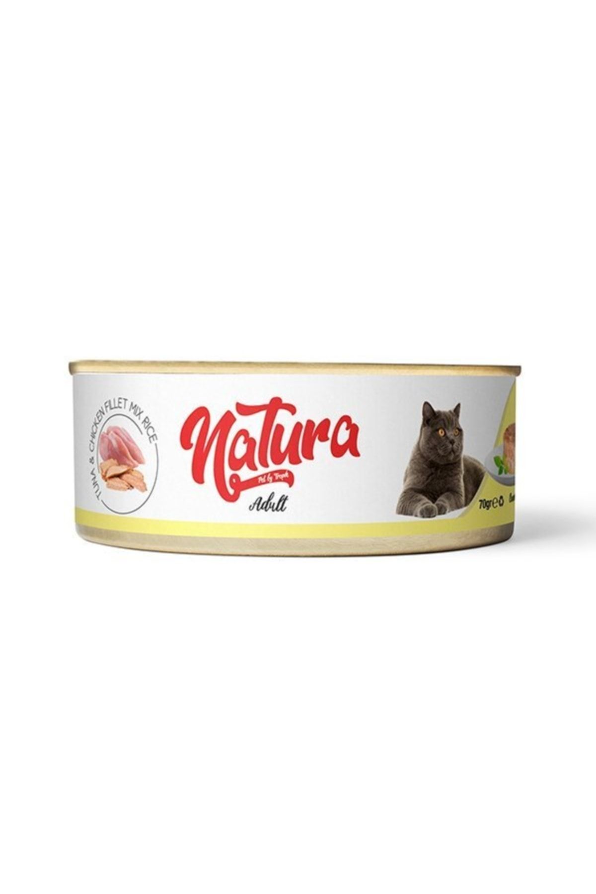 Natura Adult Tahılsız Ton Balık Ve Tavuk Filetolu Yetişkin Kedi Konservesi 70 Gr