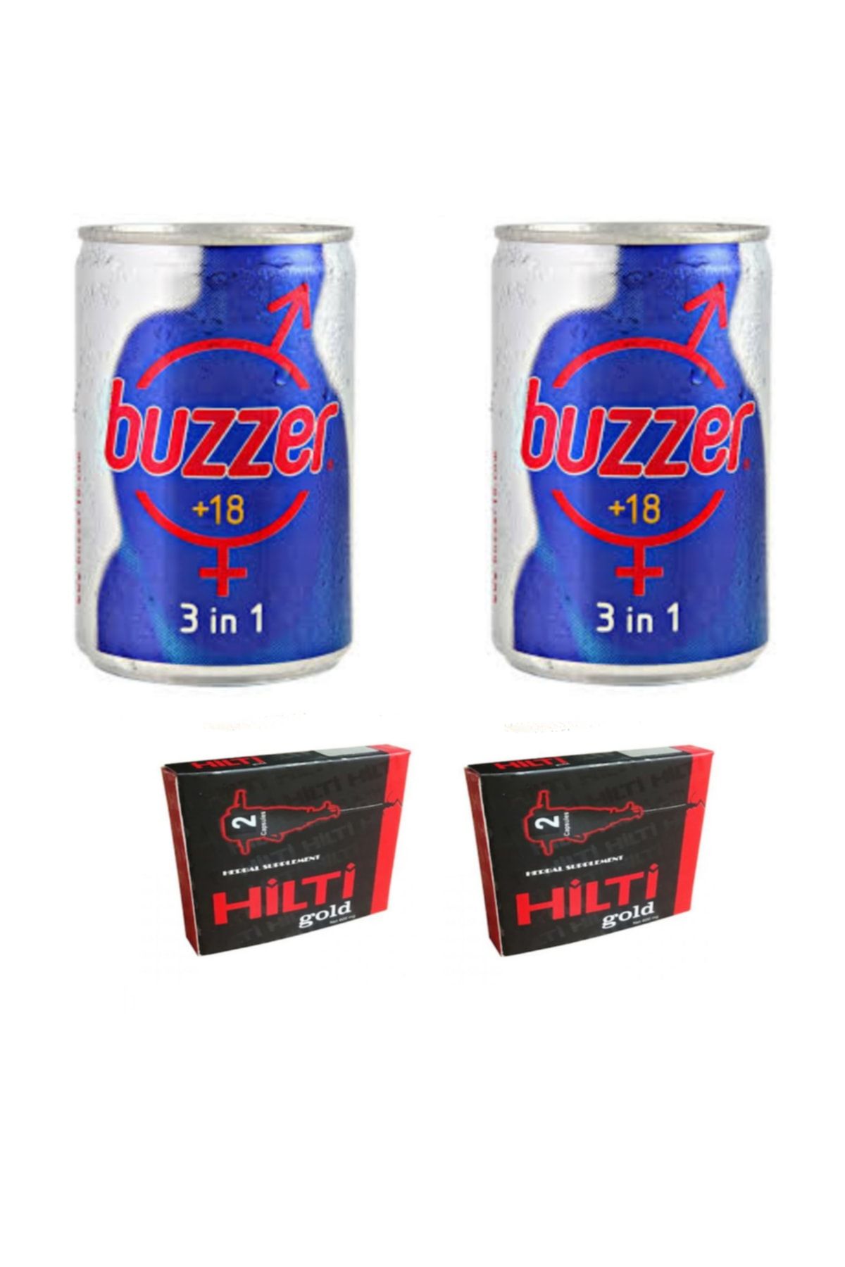 BUZZER Enerji Içeceği 2 Adet (150 ML) 2 Adet Kapsül Çikolata Hediyeli