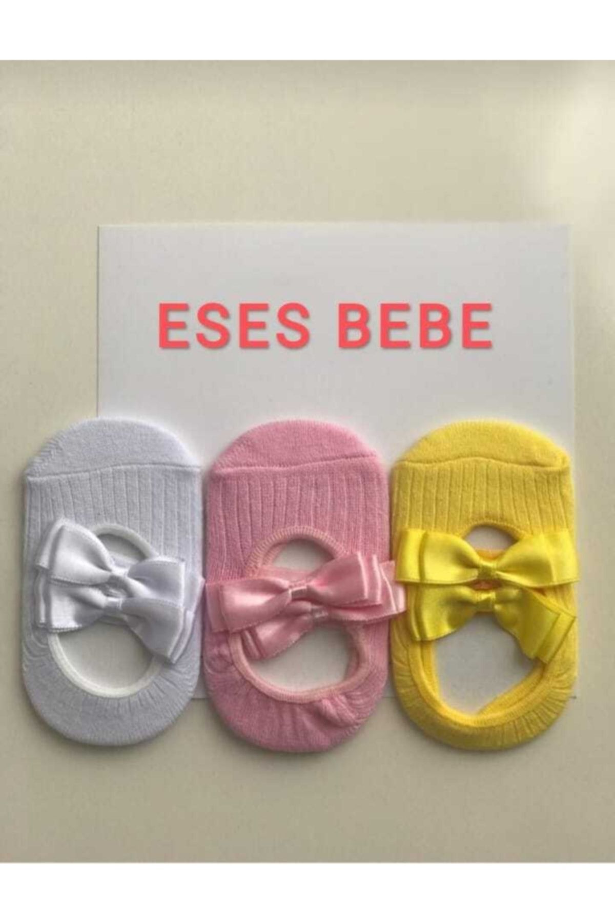 ESES BEBE Kız Bebek Babet Çorap 3'lü