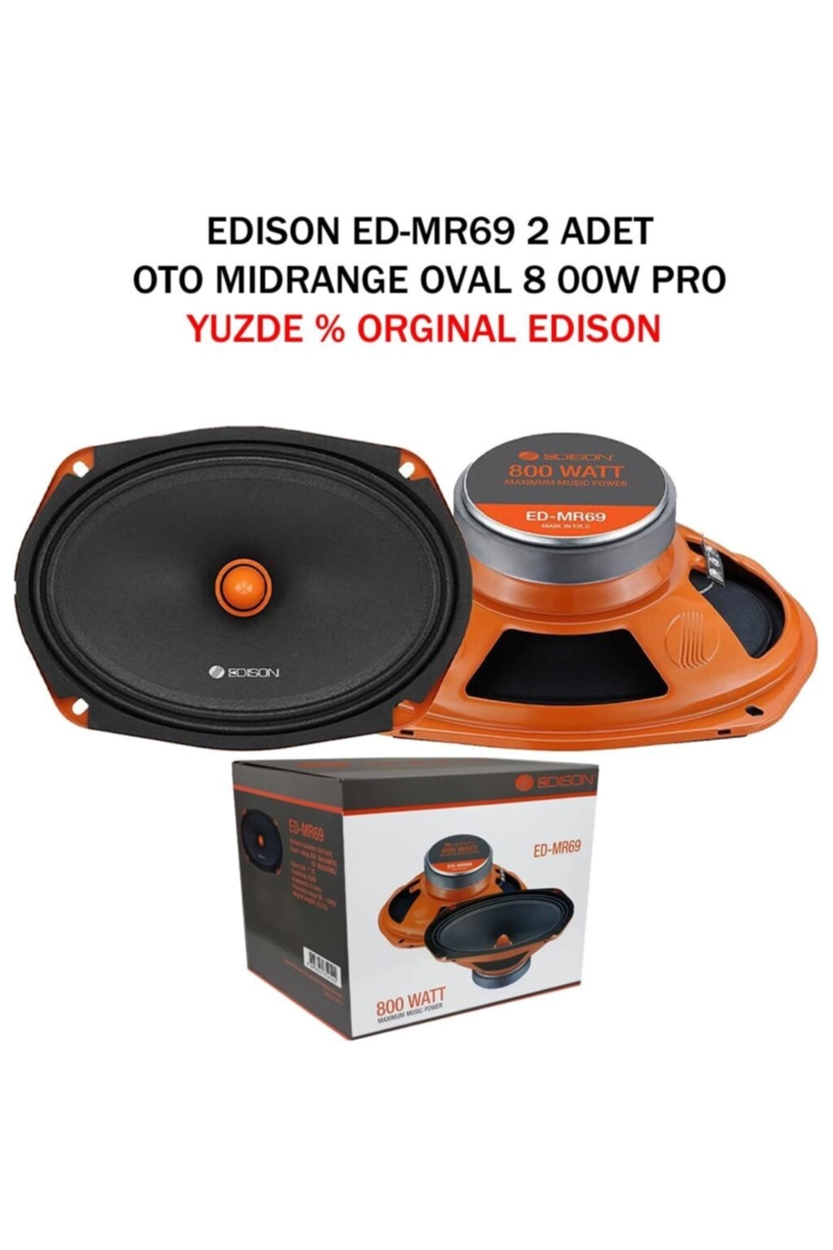 Edison Ed-mr69 Oval 6x9 Profesyonel Midrange Hoparlör 800wat