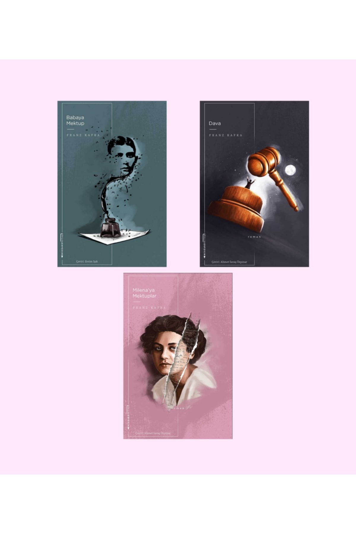 Minüskülkitap 3 Kitap / Franz Kafka Seti / Milena'ya Mektuplar - Babaya Mektup - Dava