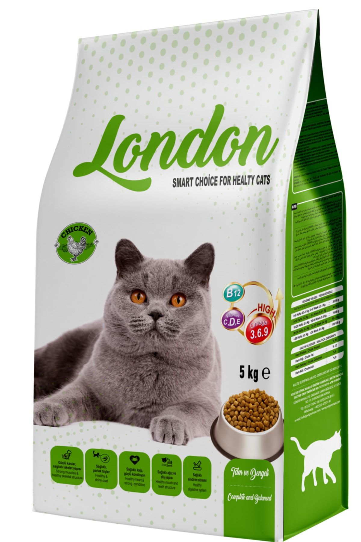 London Tavuklu Kedi Maması 5 Kg