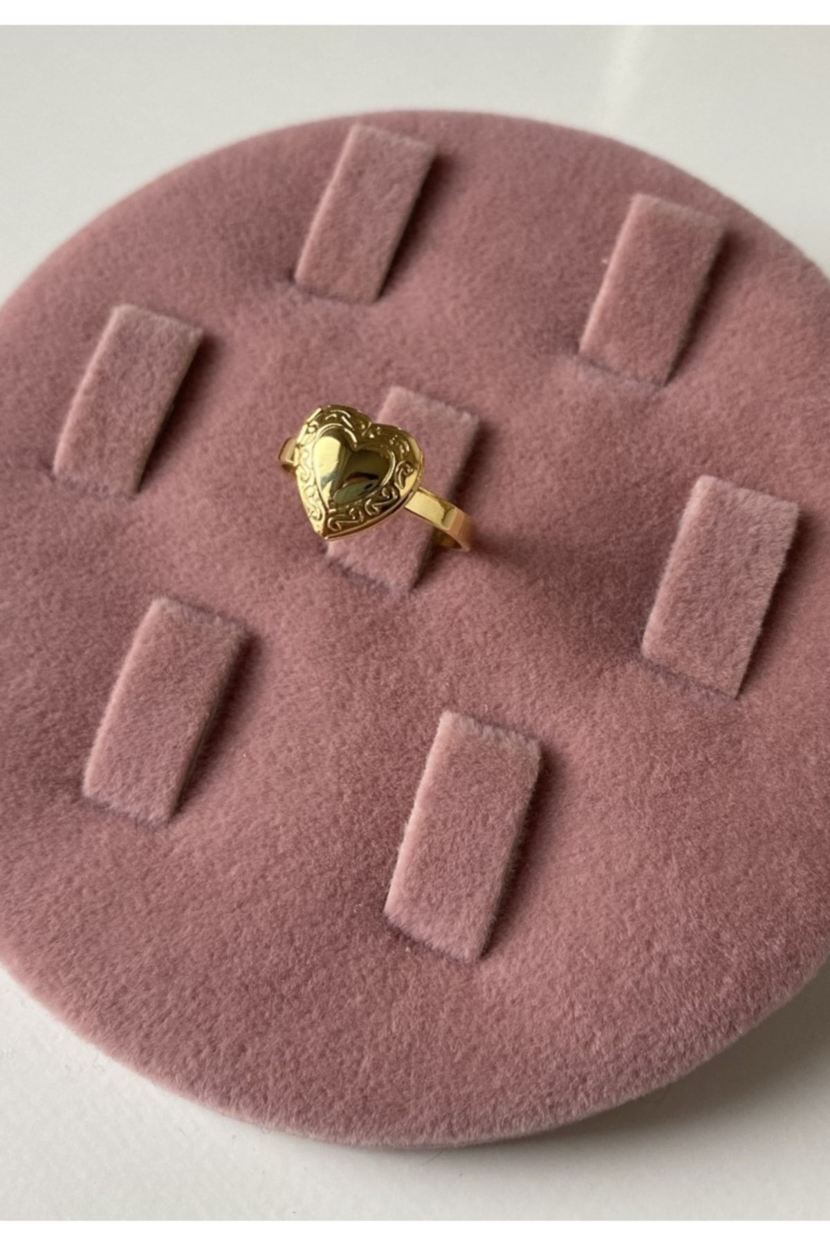 jevylove accessories Altın Kaplama Vintage Kapaklı Kalp Yüzük