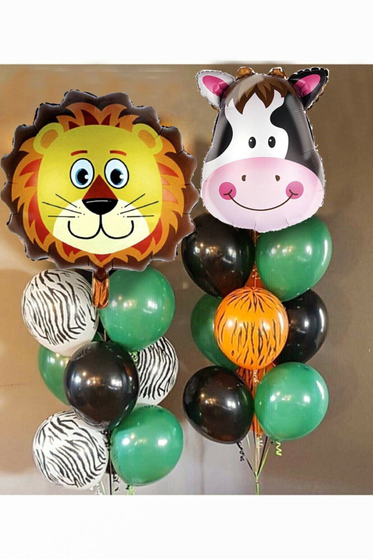 Parti Dolabı Safari Konsept Safari Folyo Balon Ve Lateks Metalik Safari Doğum Günü Balon Zinciri ve Buketi