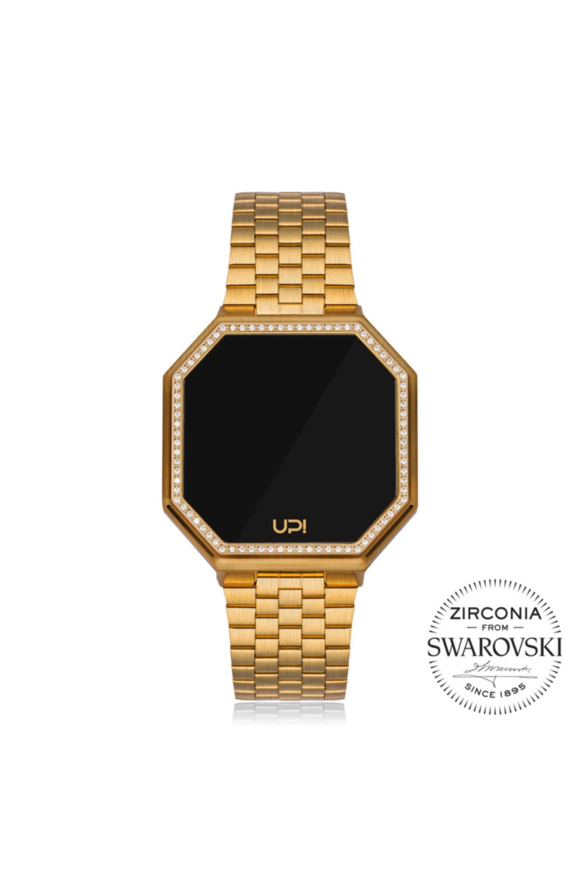 Upwatch Upwatch Isim Yazılabilir Edge Big 42mm Swarovski Taşlı Matte Gold Kadın Kol Saati