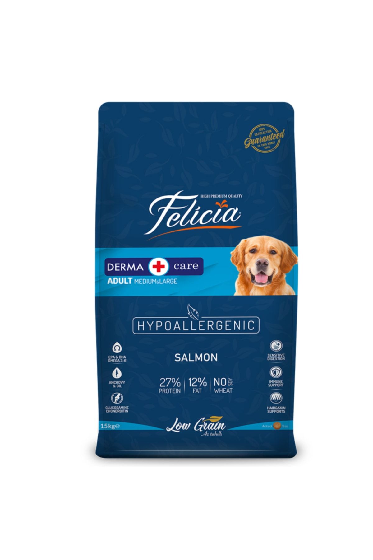 Felicia Az Tahıllı Somonlu Yetişkin Köpek Maması 15 kg