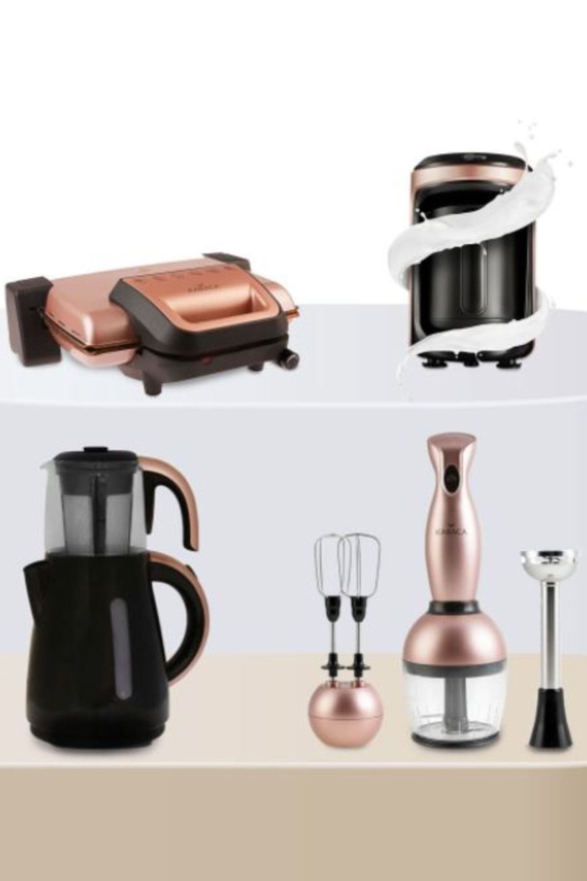 Karaca Gurme Evlilik Paketi Tost Makinesi, Kahve Makinesi, Çay Makinesi, Blender Set