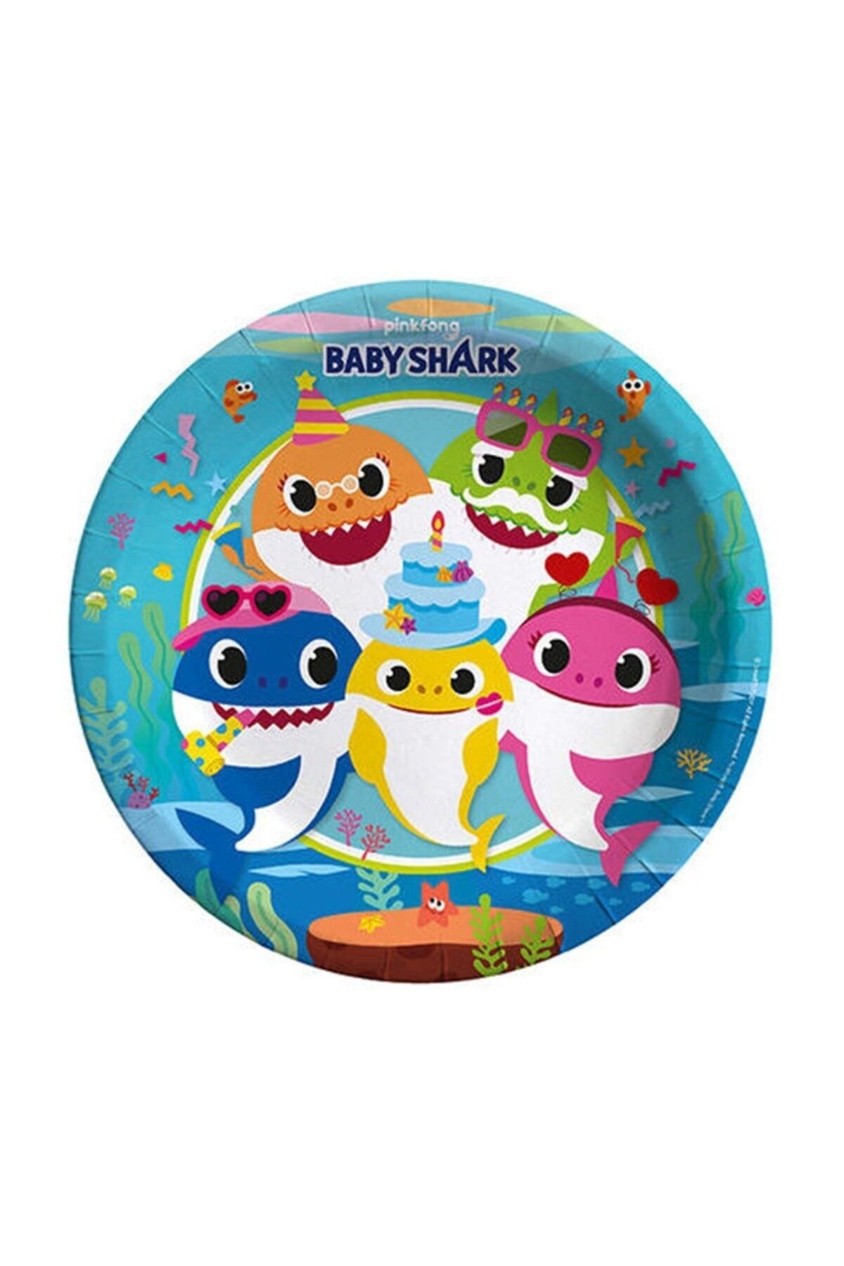 BalonEvi Baby Shark Doğum Günü Tabak