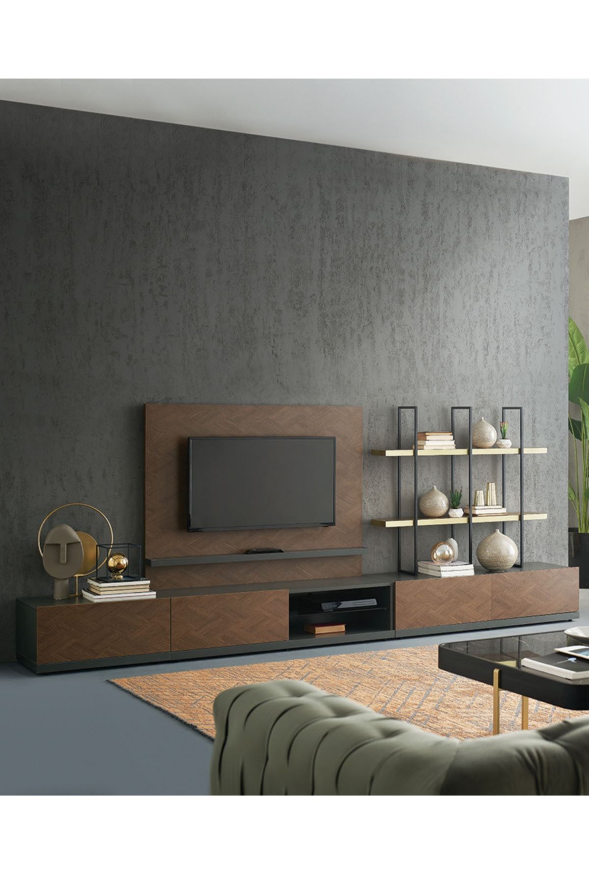 Enza Home Dorian Tv Sehpası Metal Raflı Modül