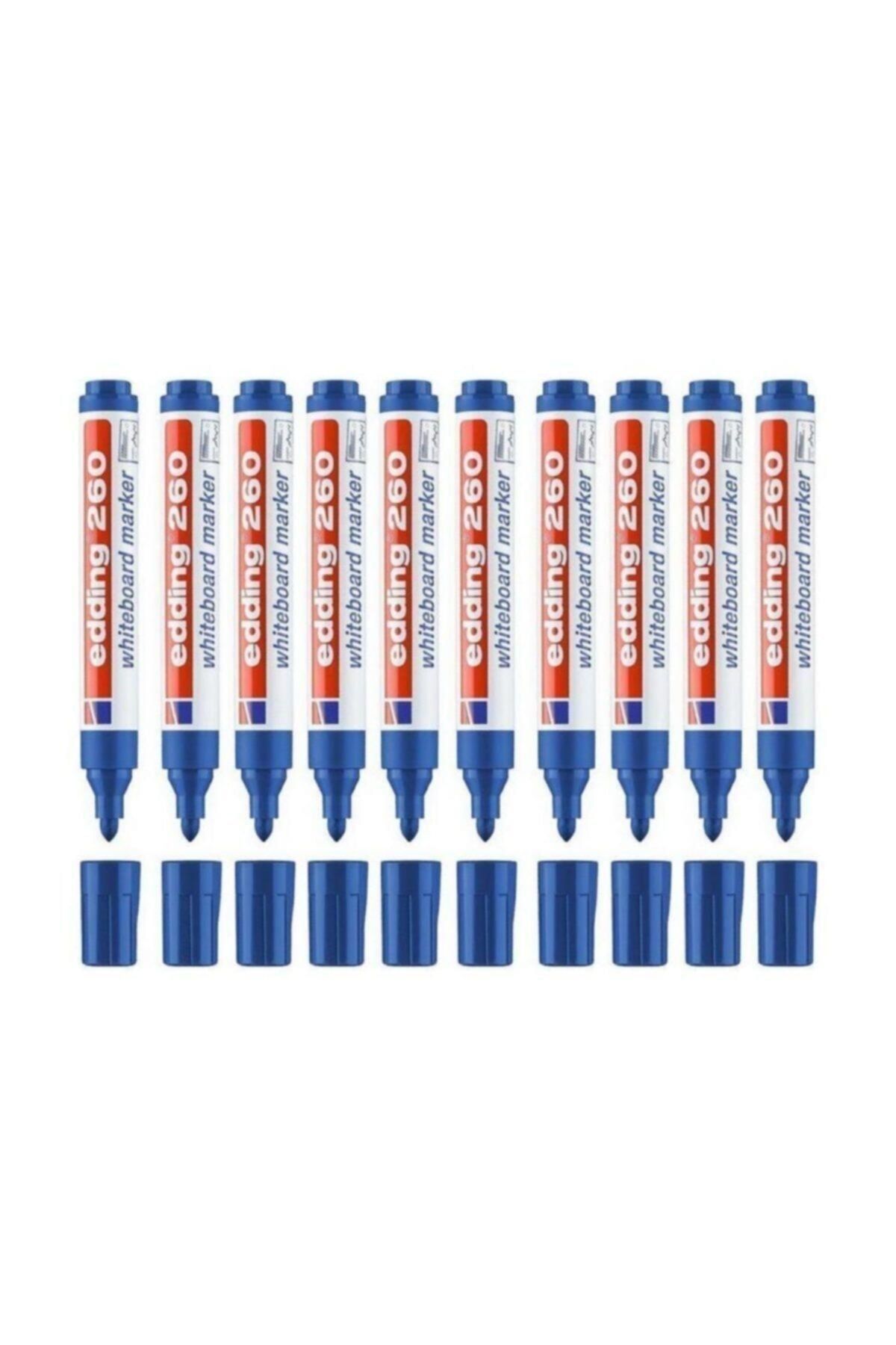 Edding Beyaz Tahta Kalemi E-260 Mavi 10 Lu Kutu