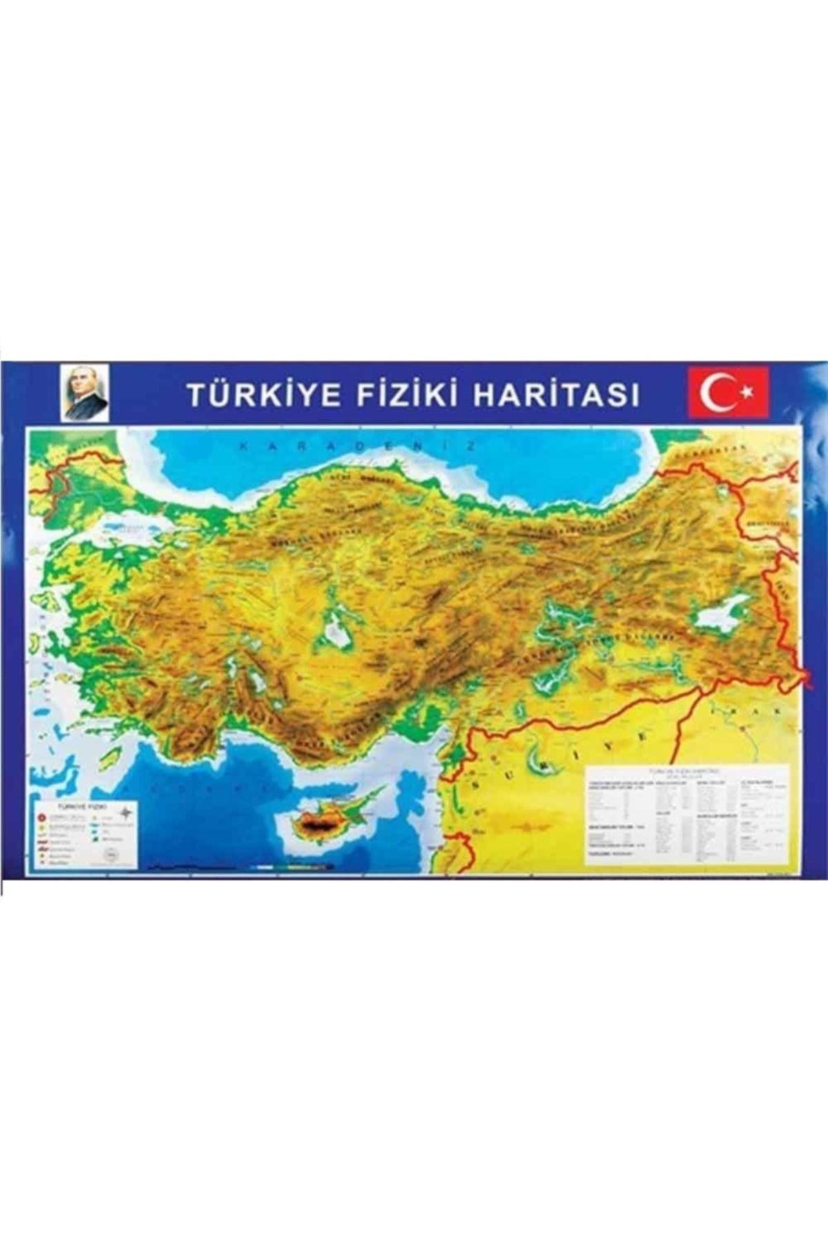 Panda 70x100 Türkiye Siyasi Ve Fiziki Çıtalı Harita