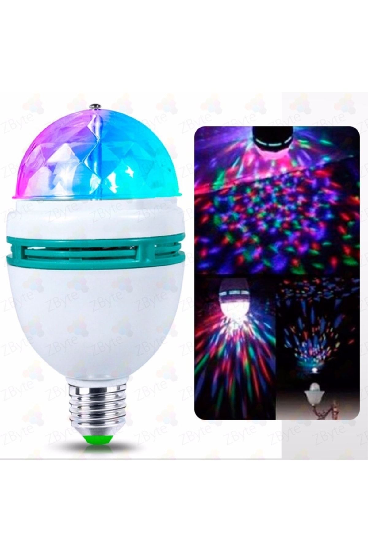 Kama Dönen Disko Topu Ampulü Döner Işıklı Renkli Lamba