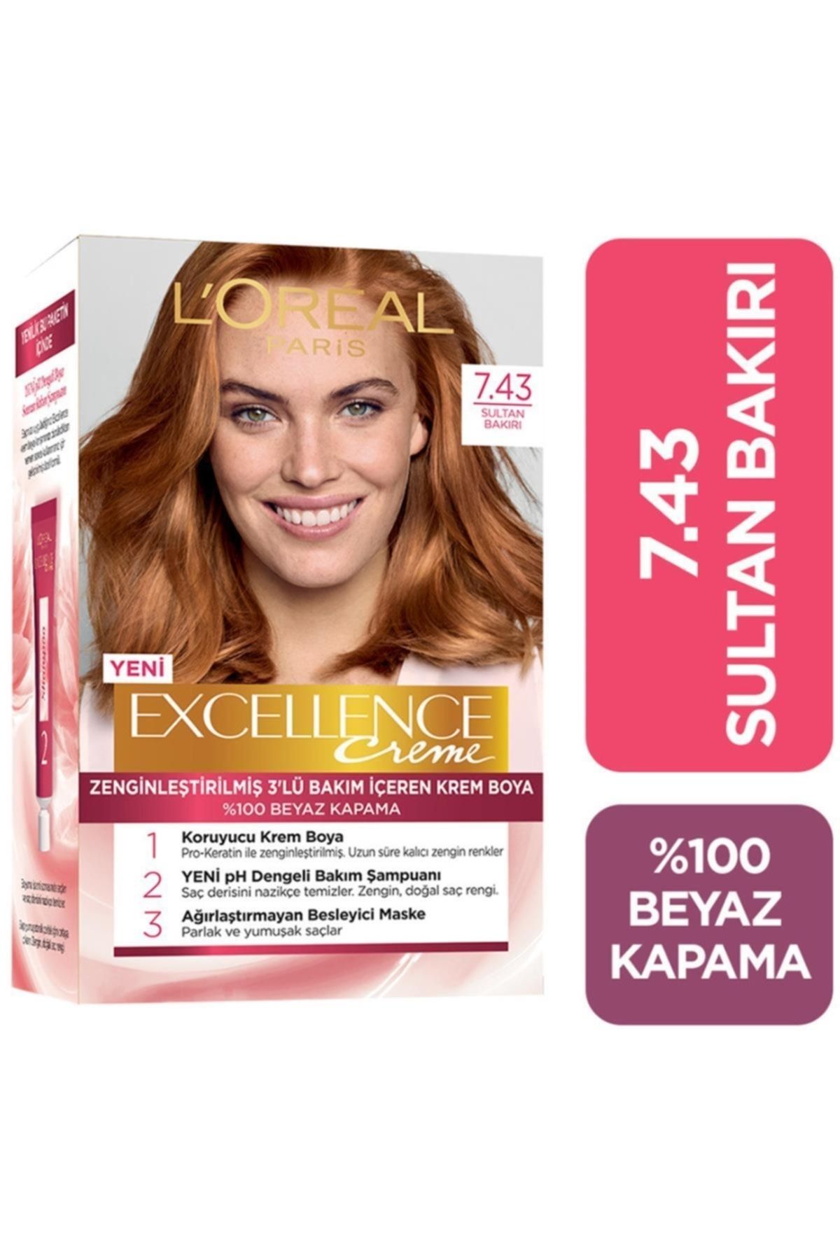 Excellence Marka: Creme Saç Boyası Sultan Bakırı 7-43 Kategori: Saç Boyası