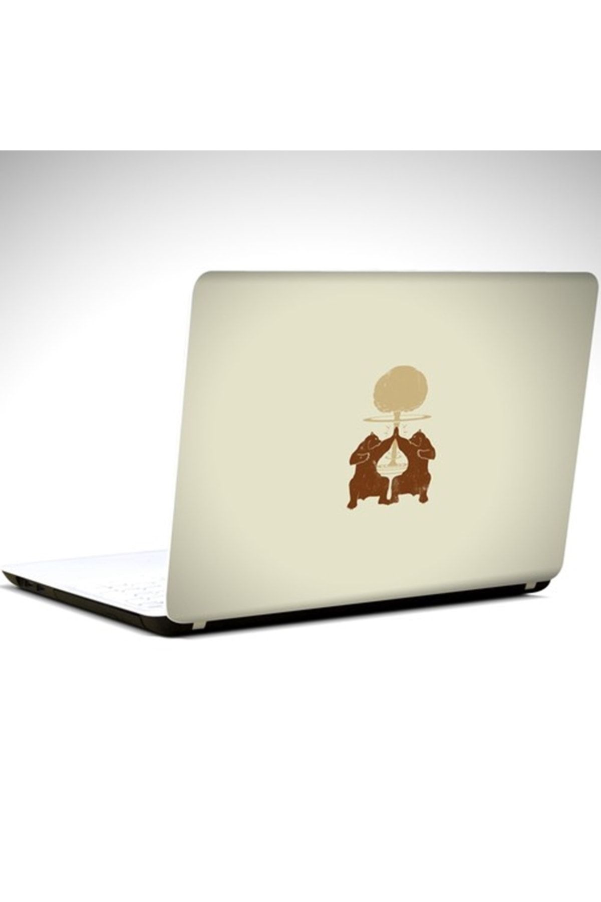 KT Decor Ayı Ve Atom Bombası Laptop Sticker 15.6 Inch