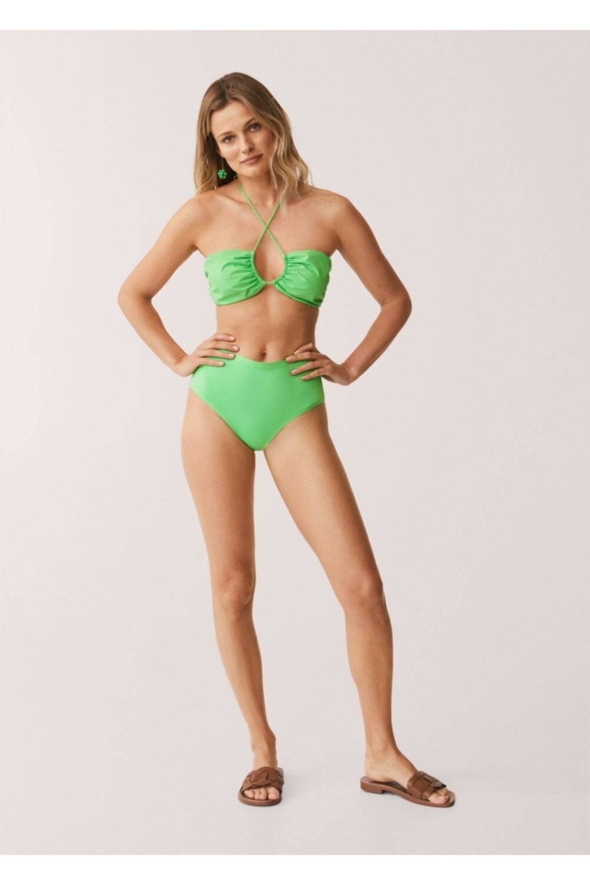 Mango Drapeli Bikini Üstü