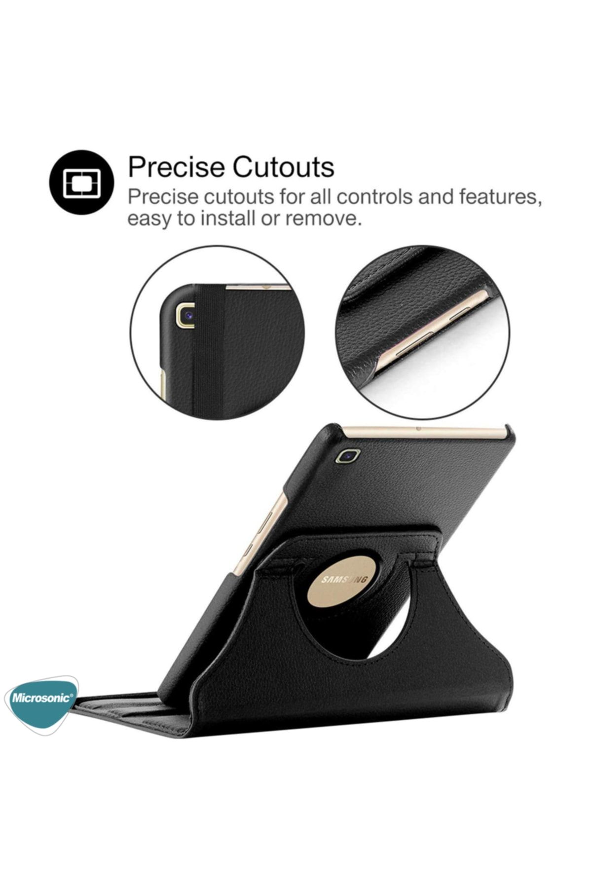 Microsonic Microsonic Galaxy Tab S6 Lite 10.4" P610 Kılıf 360 Rotating Stand Deri Pembe