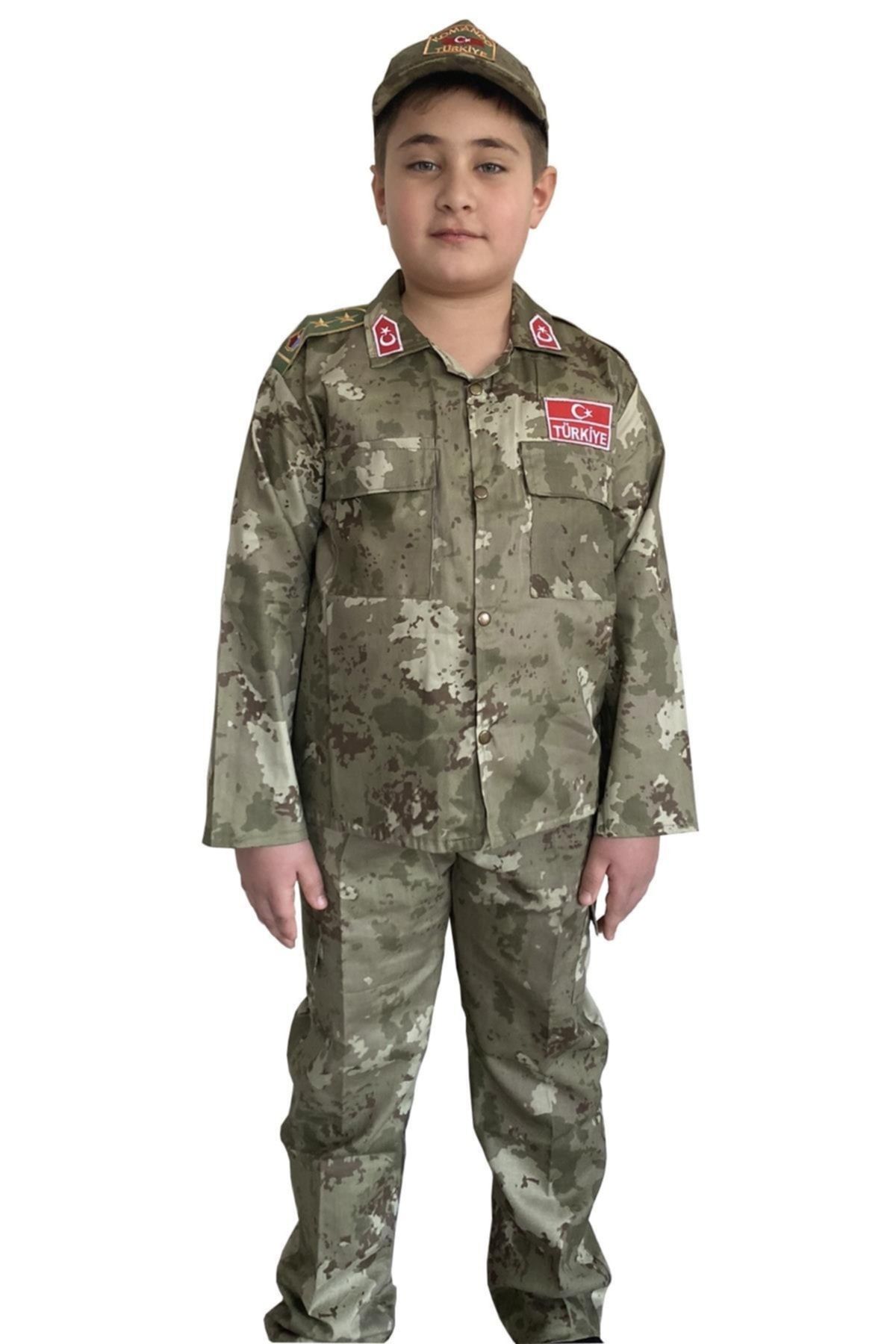DEHAMODA Çocuk Asker Kıyafeti Çocuk Asker Kostümü 3 Parça