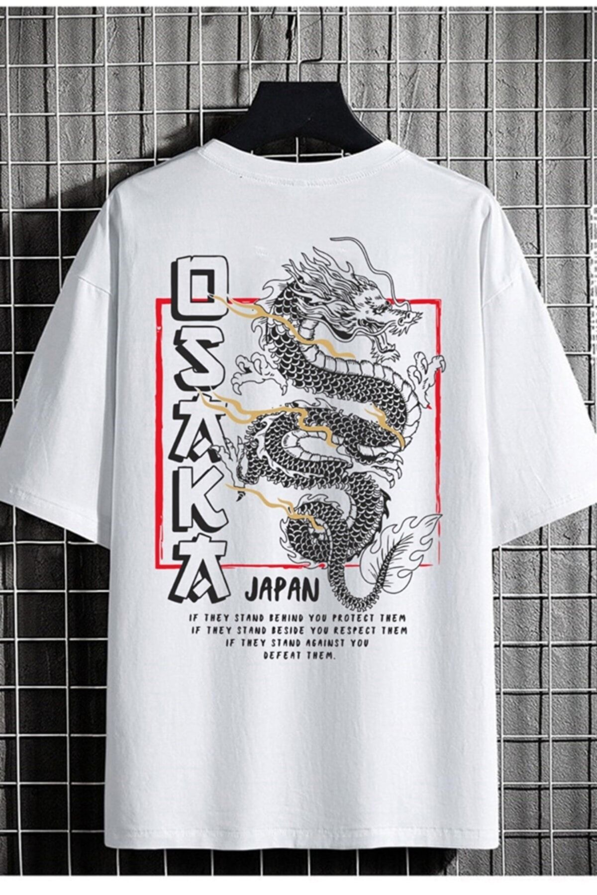 Jooy Company Unisex Beyaz Osaka Japan Baskılı Oversize Tshirt