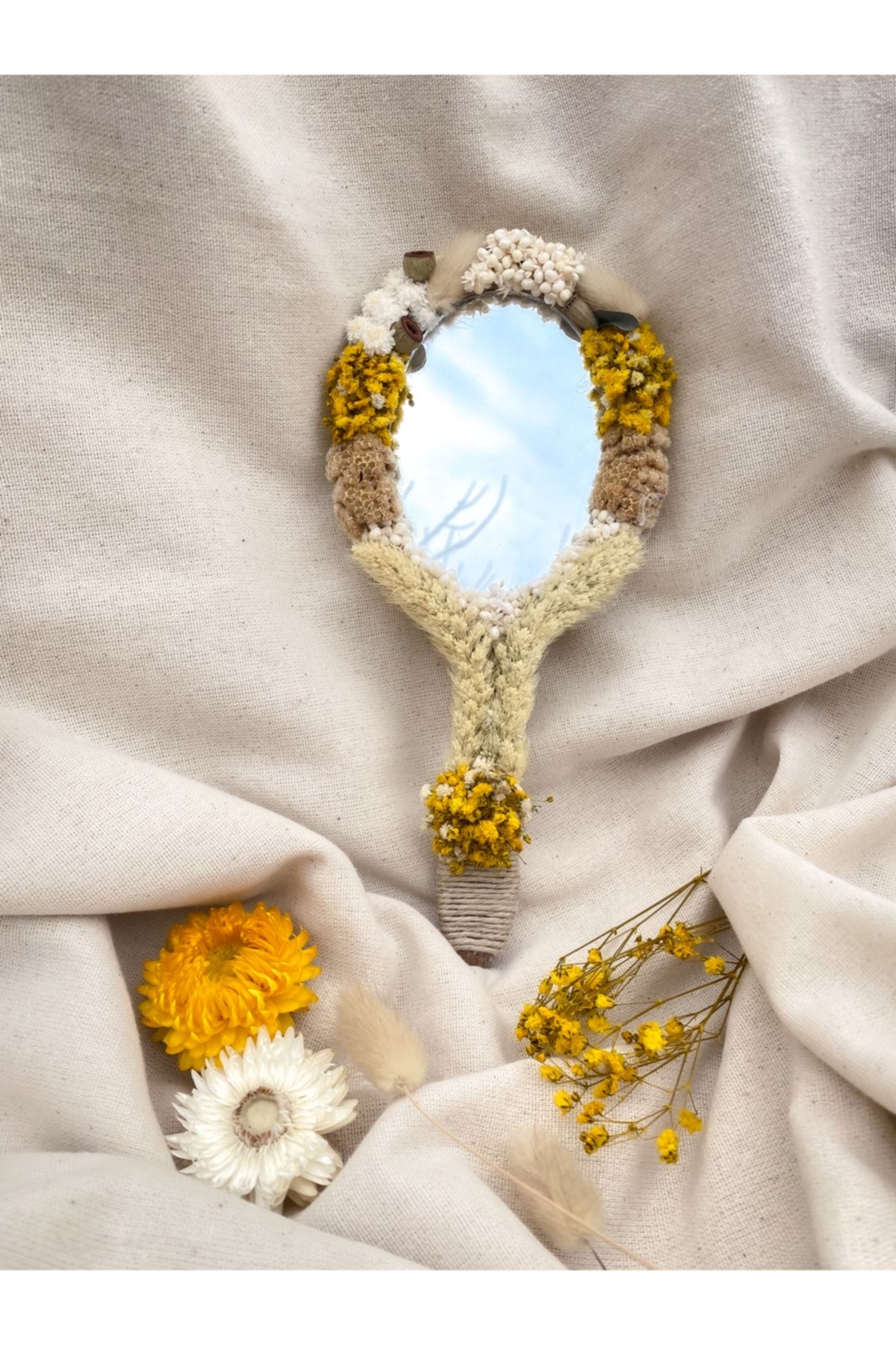 Flawless El Aynası, Şoklanmış Çiçeklerle Süslenmiş El Aynası, Makyaj Aynası, Sevgililer Günü Hediyesi