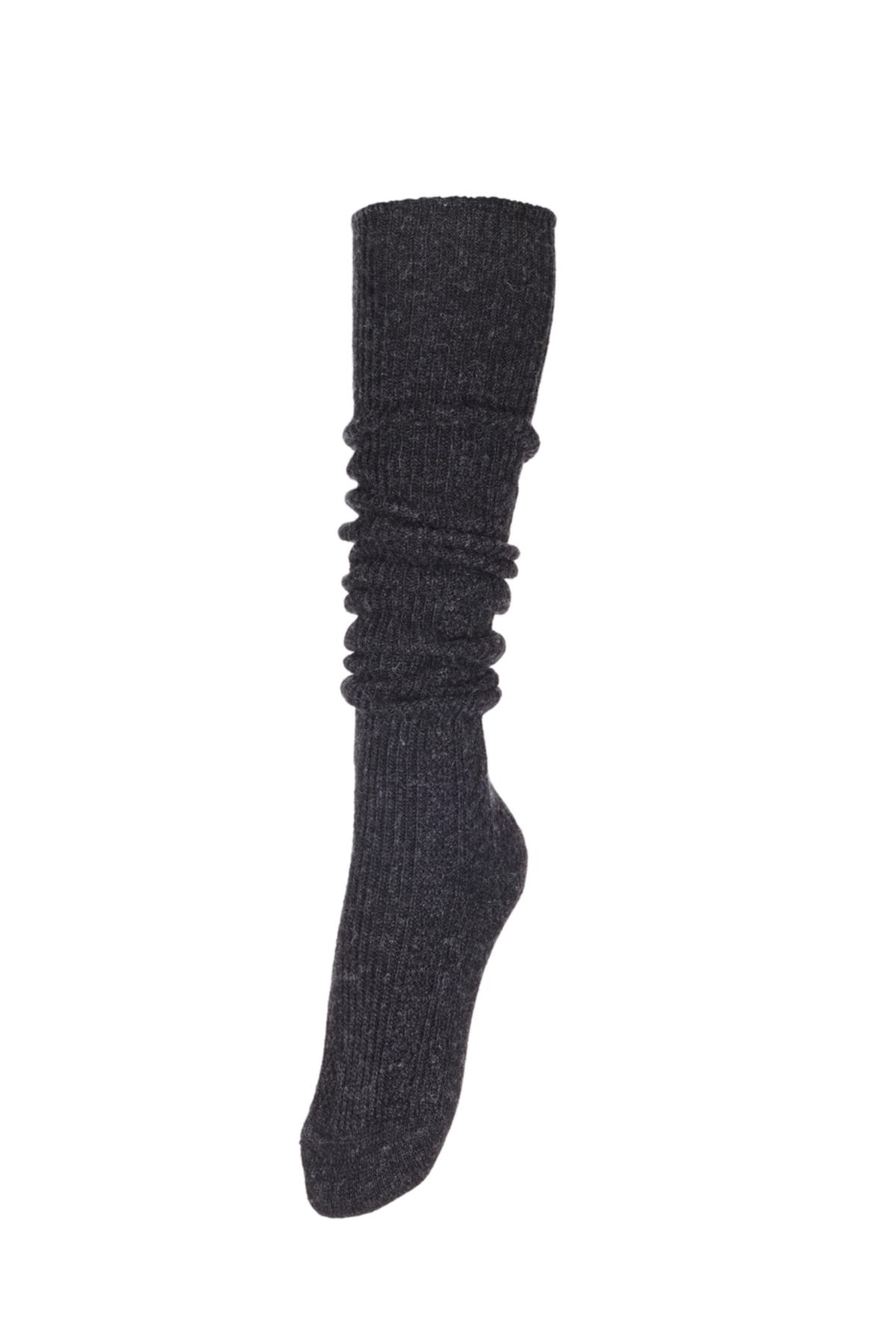 Fonem Kadın Diz Üstü Yünlü Çorap Fo 8015 Antrasit
