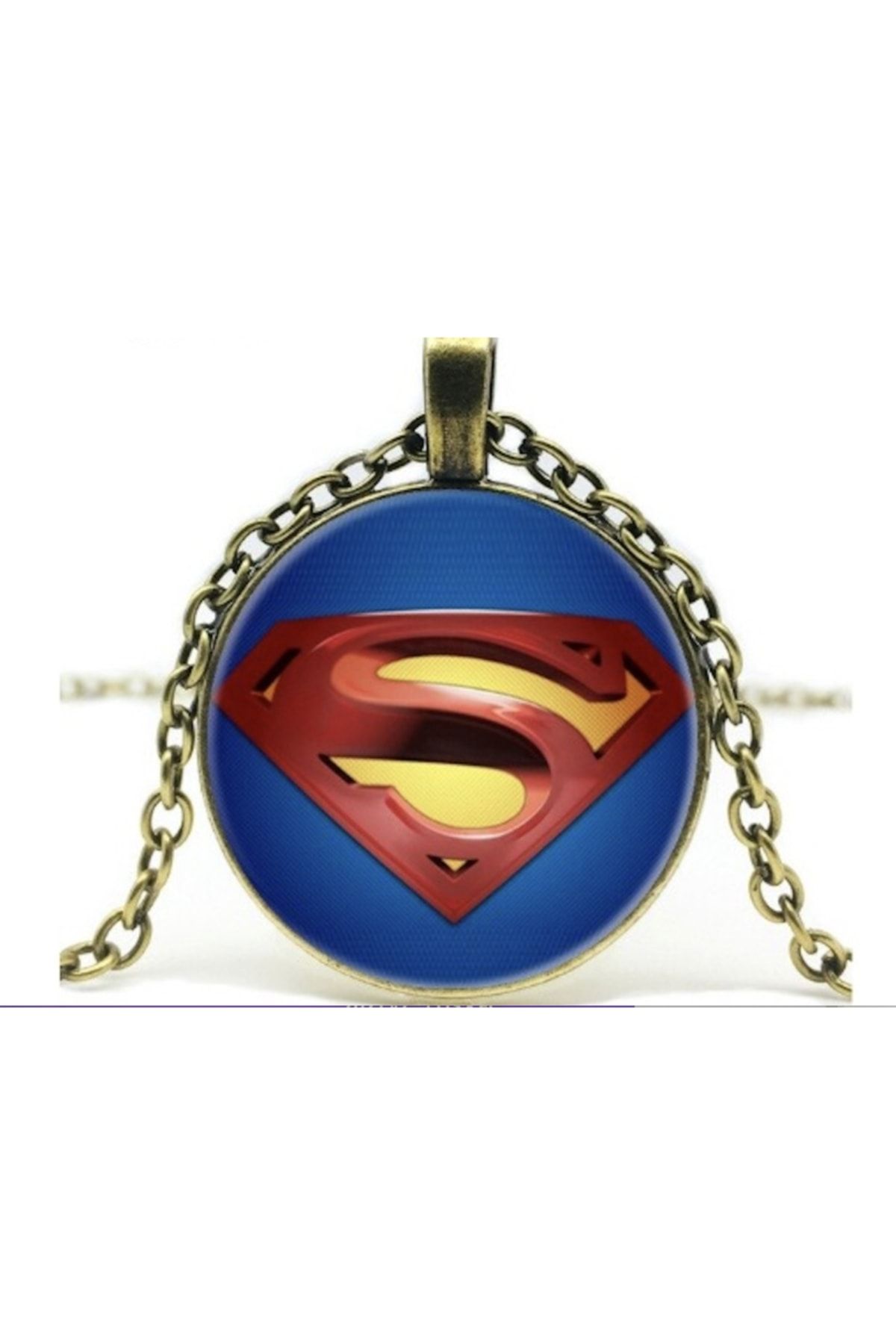 Retro Süpermen Süperman Çocuk Kolyesi Zincir Dahildir