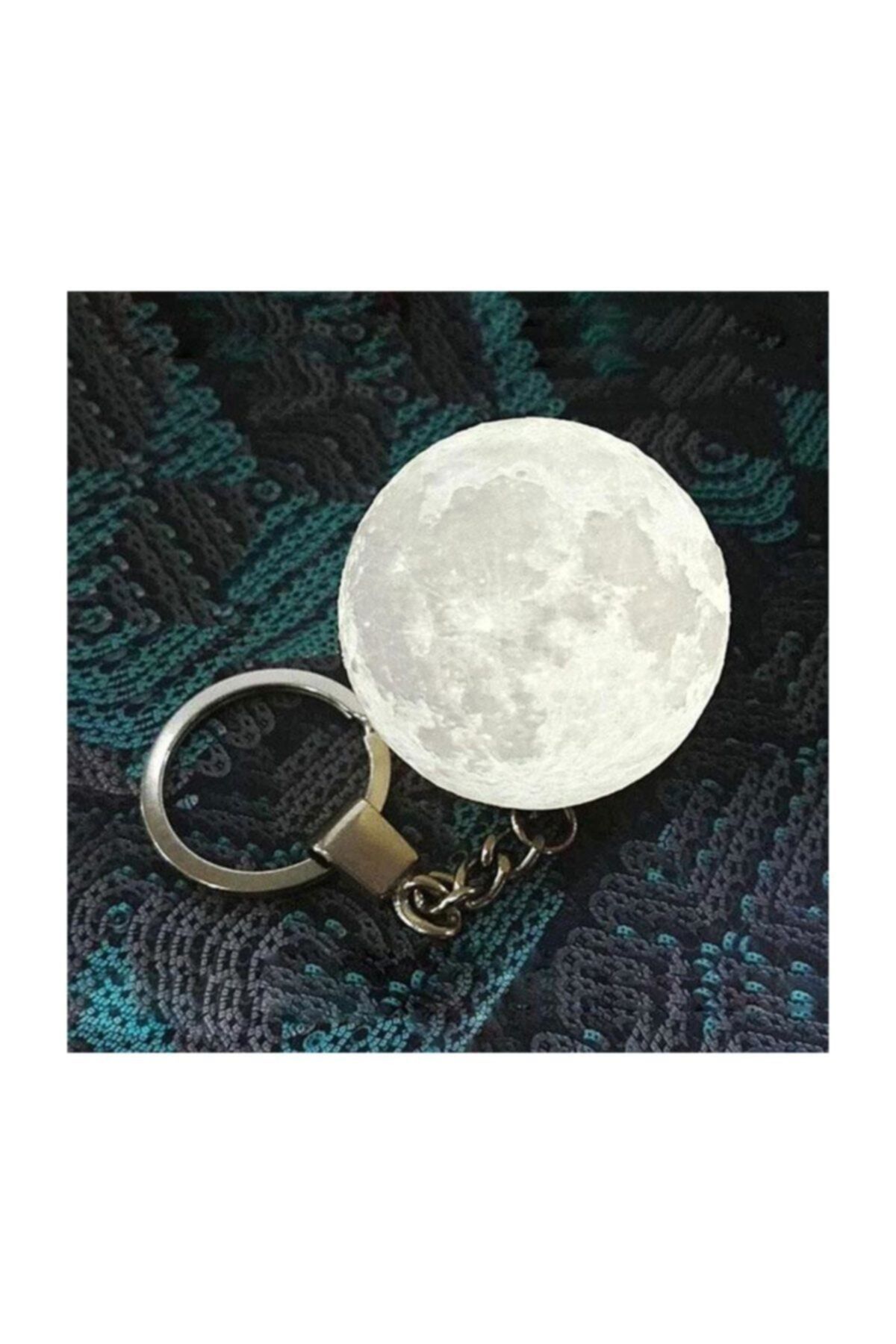 Genel Markalar 3d Moon Lamba Işıklı Ay Anahtarlık