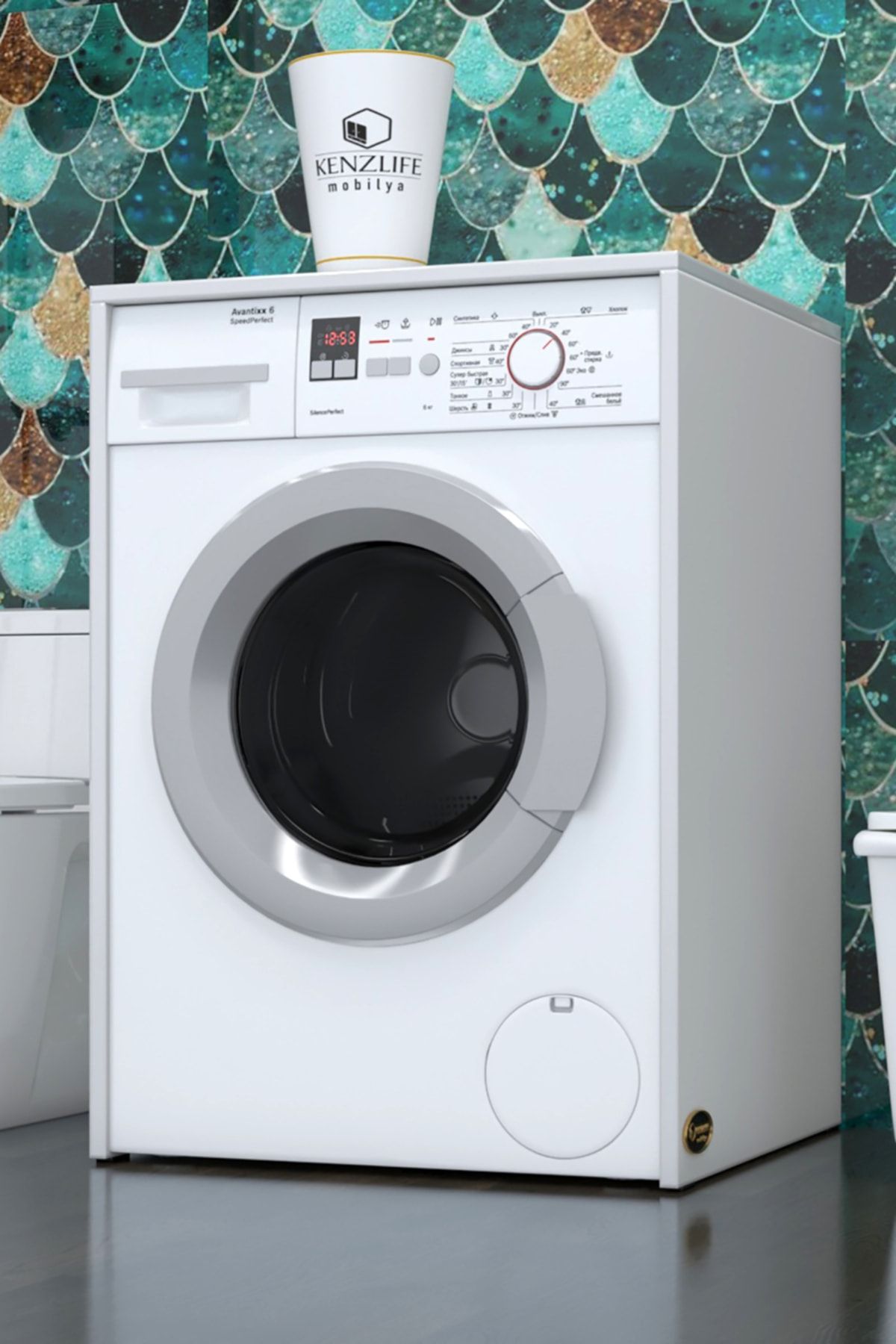 Kenzlife çamaşır makinesi dolabı naum byz 90*70*60 banyo ofis