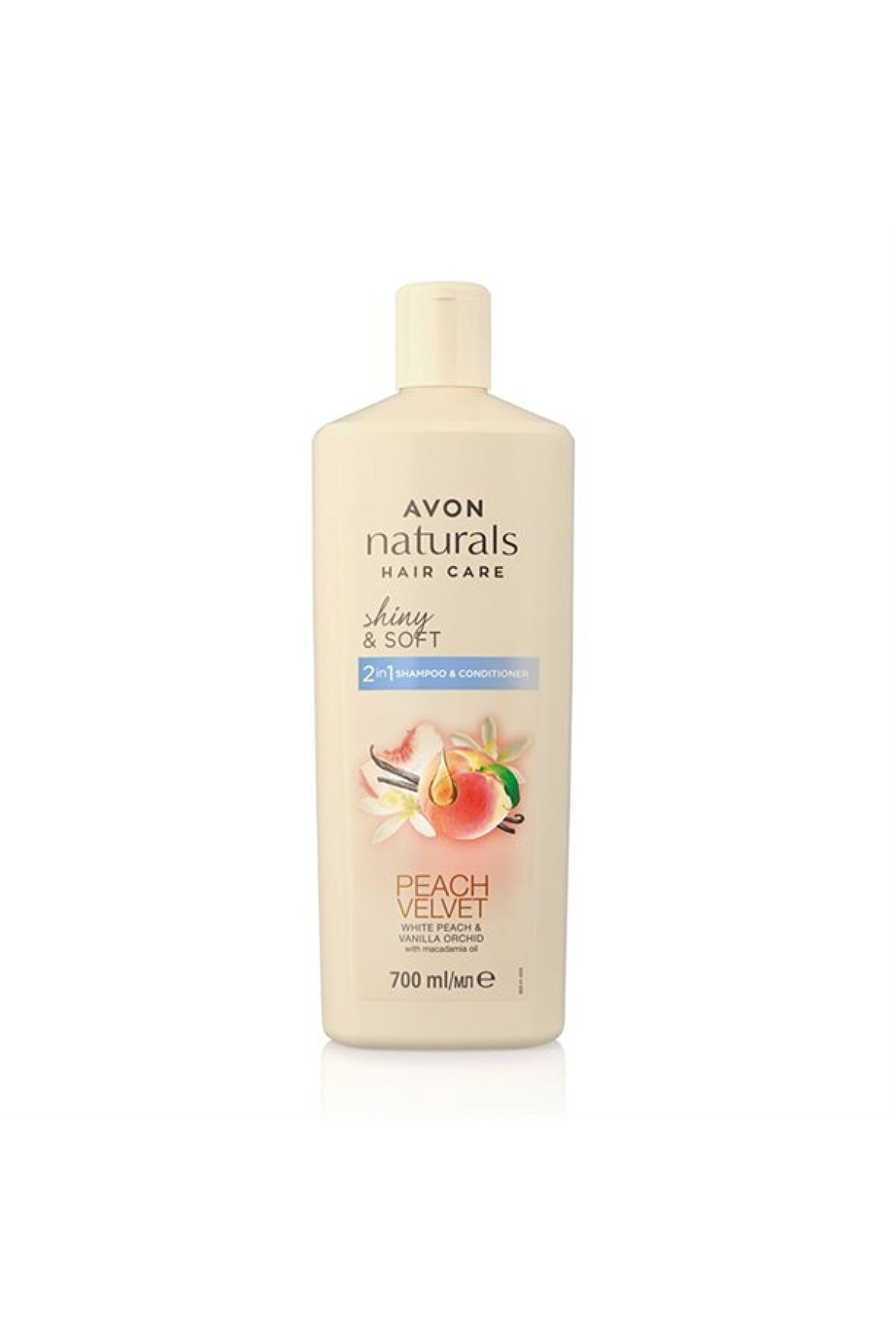 Avon Naturals Hair Care Shiny&soft Beyaz Şeftali Ve Vanilya Kokulu Şampuan Ve Saç Kremi 700 Ml
