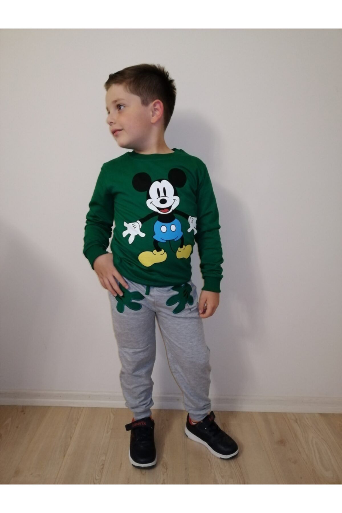Mickey Mouse Erkek Çocuk Yeşil Alt Üst Takım