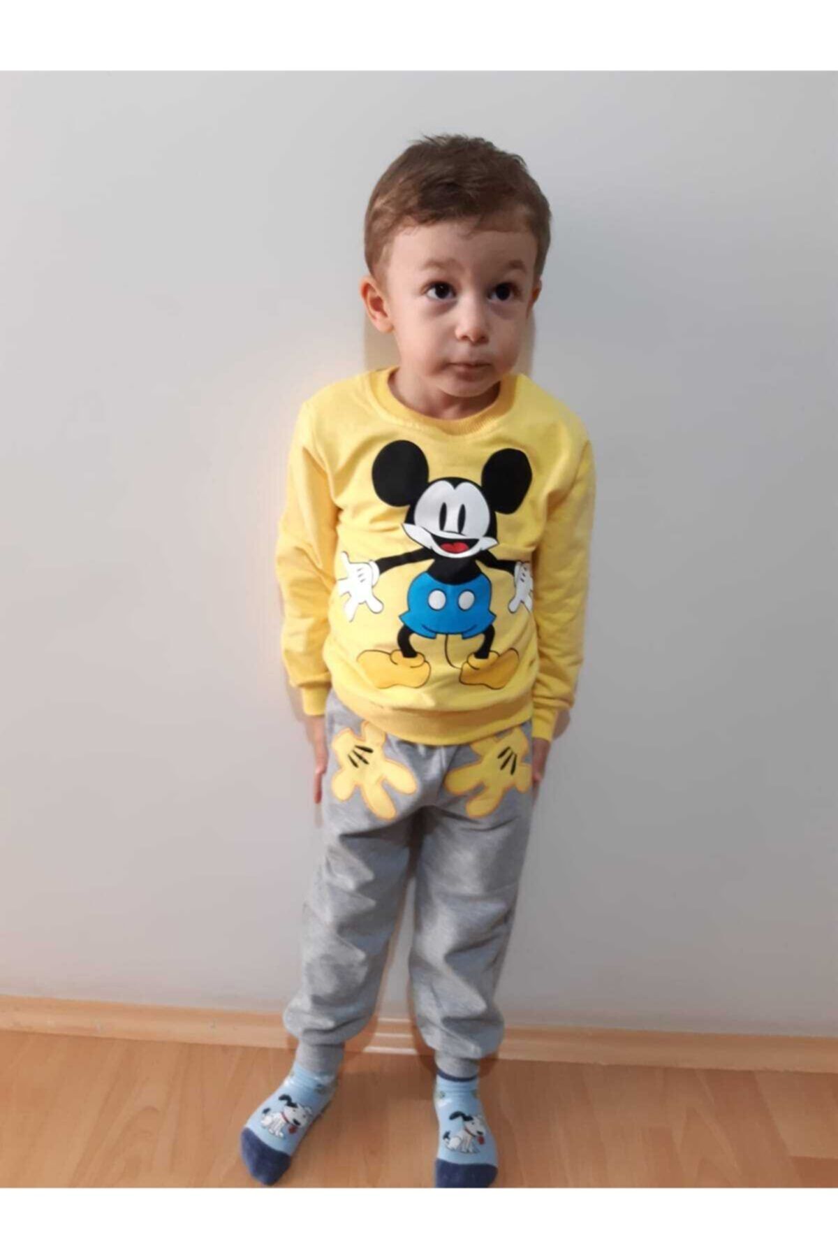 Mickey Mouse Unisex Çocuk Sarı Takım